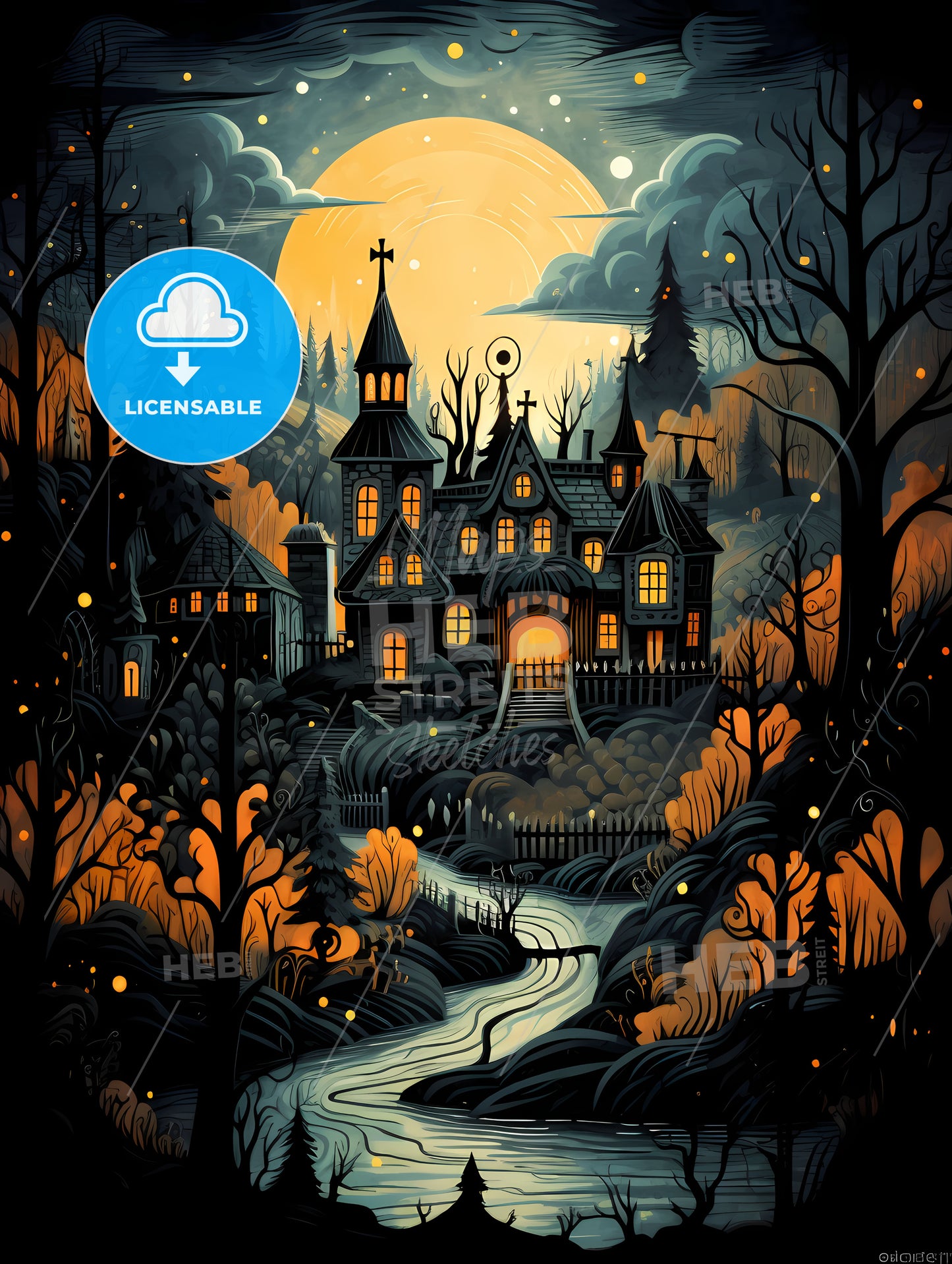 House With A River In The Middle Of A Forest