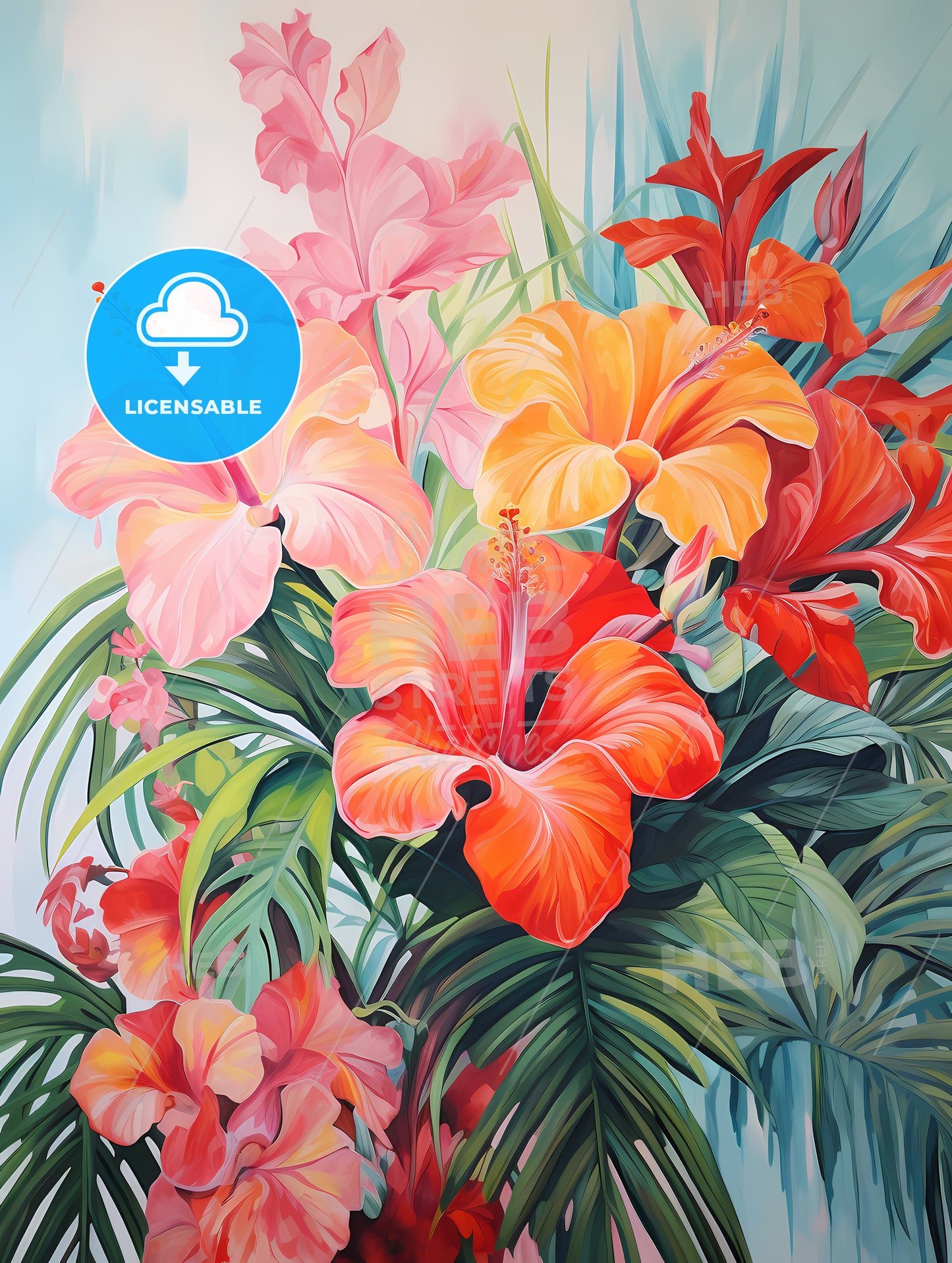 Painting Of Flowers And Leaves