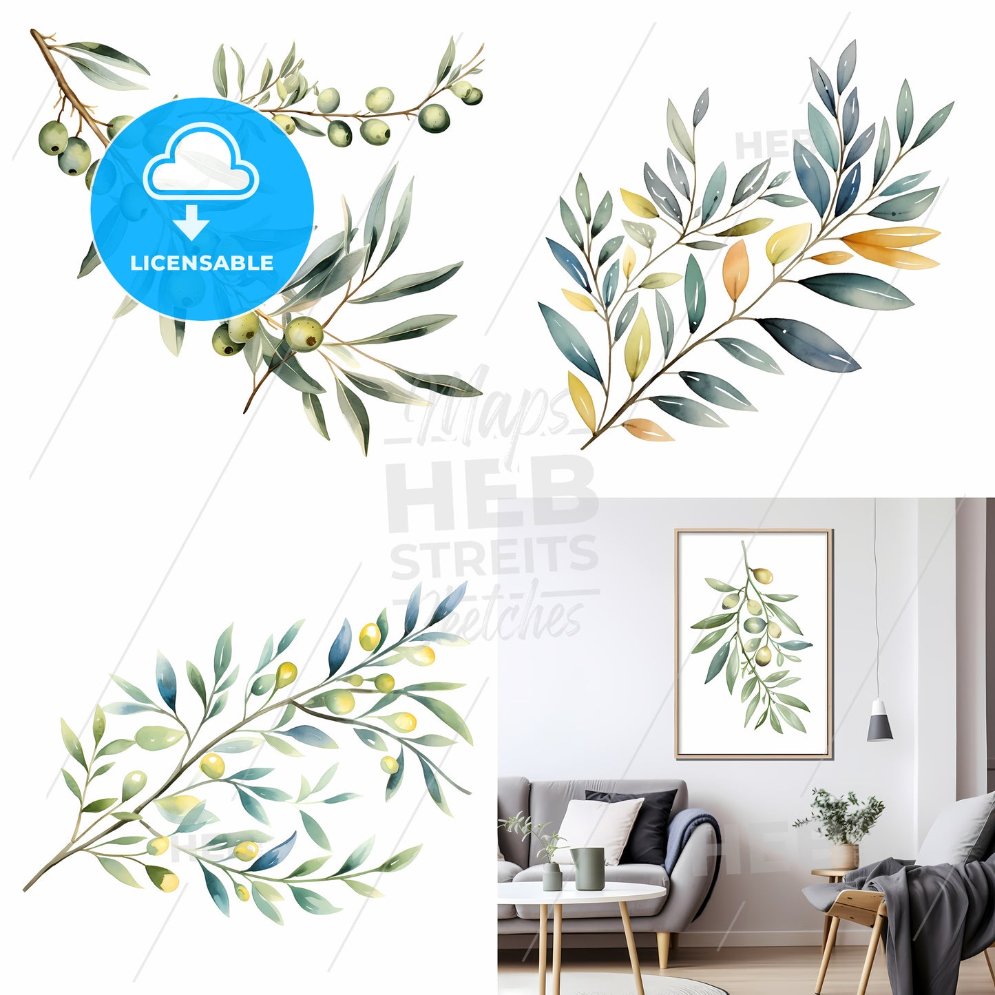 Collage Of A Painting Of A Plant