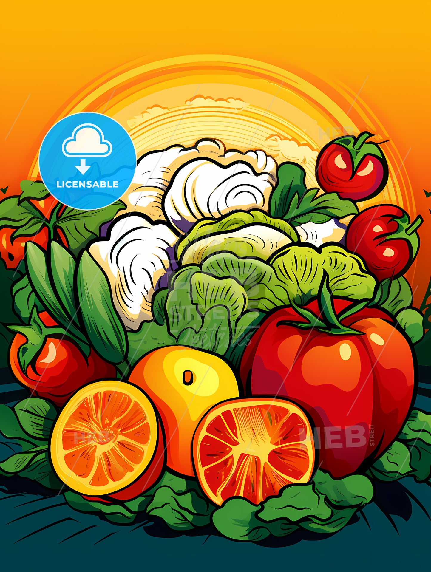 Group Of Fruits And Vegetables