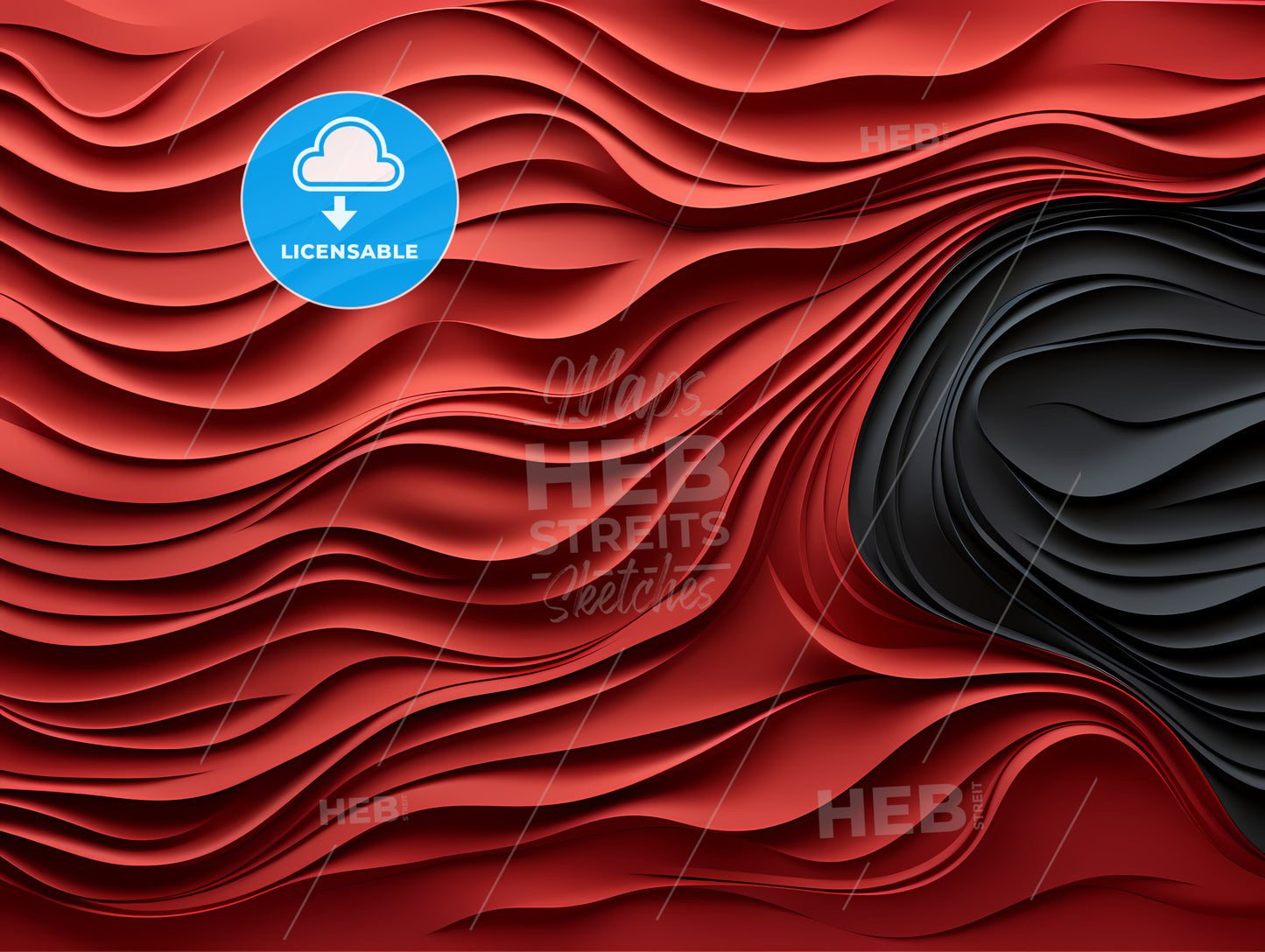 Red And Black Wavy Background