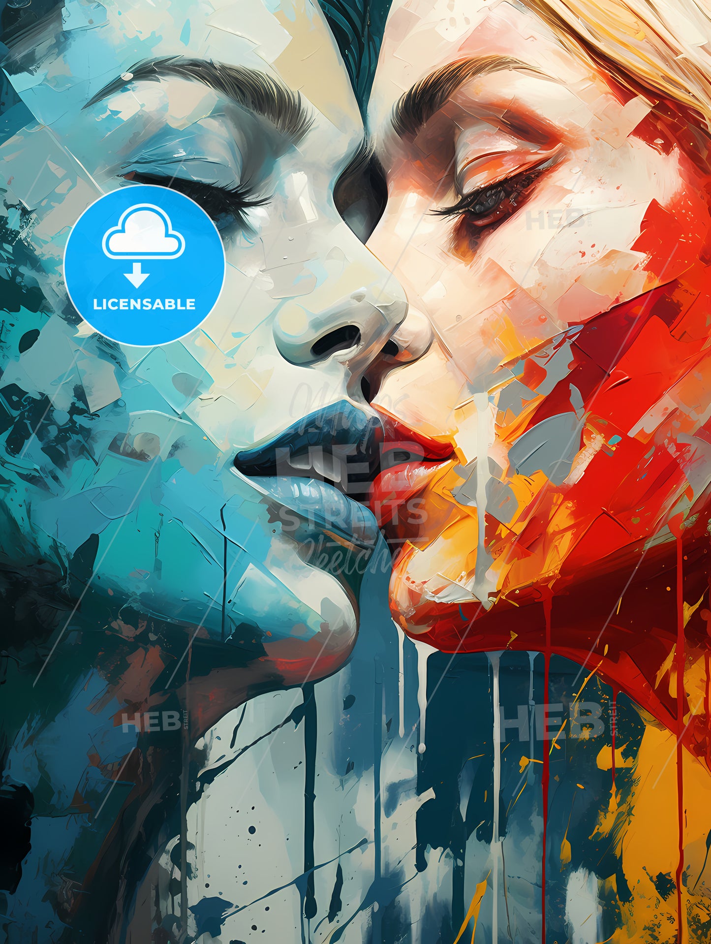 Painting Of Two Women Kissing