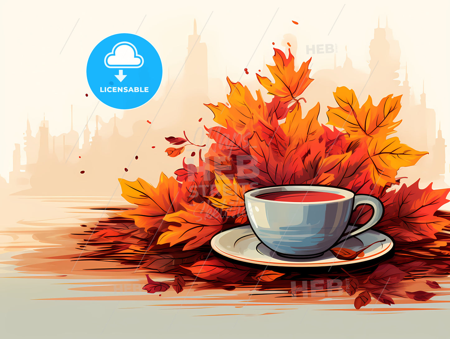 Cup Of Tea With Leaves