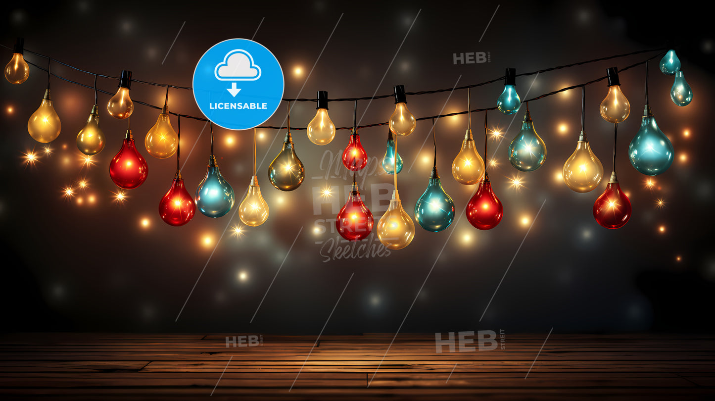 String Of Lights With Colorful Lights