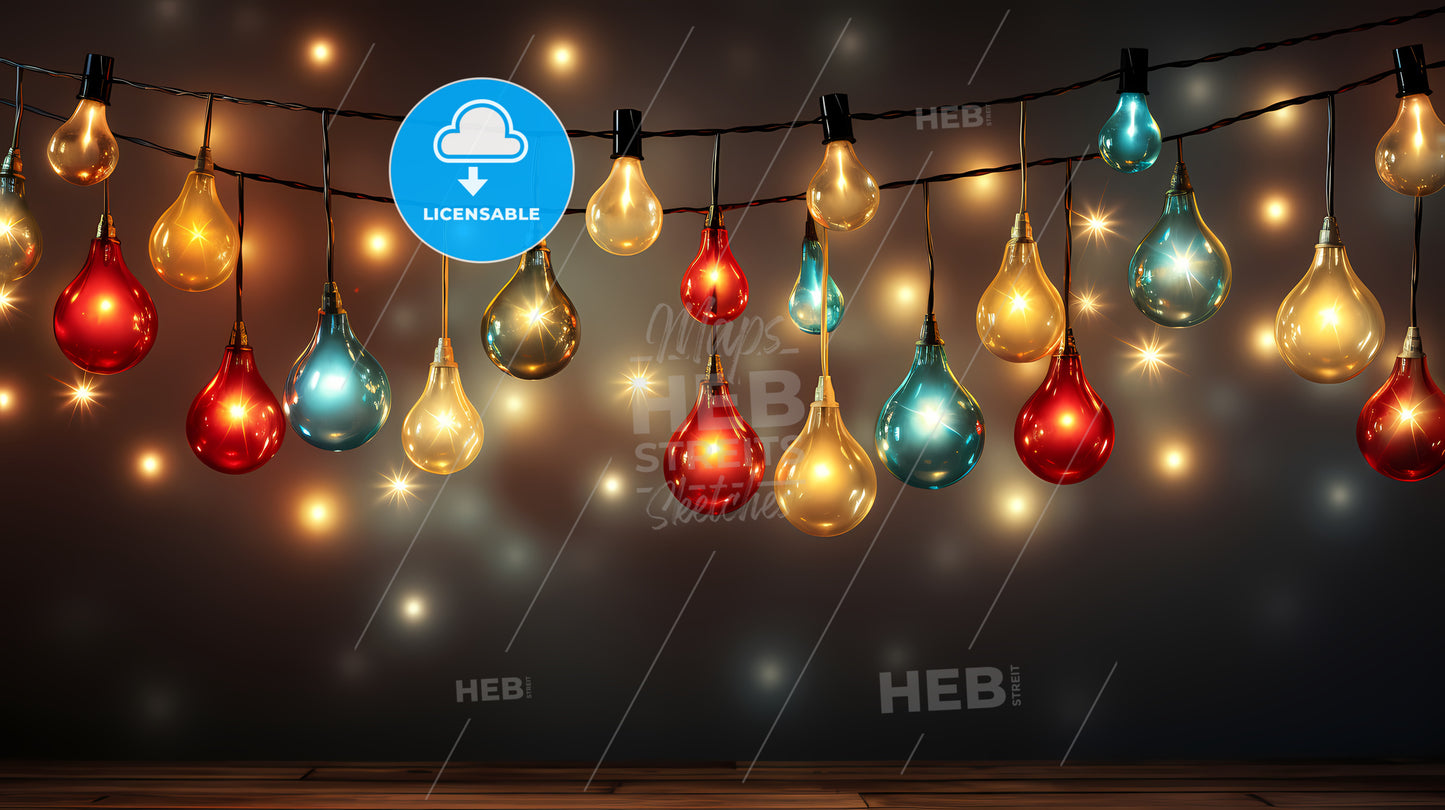 String Of Lights With Colorful Lights