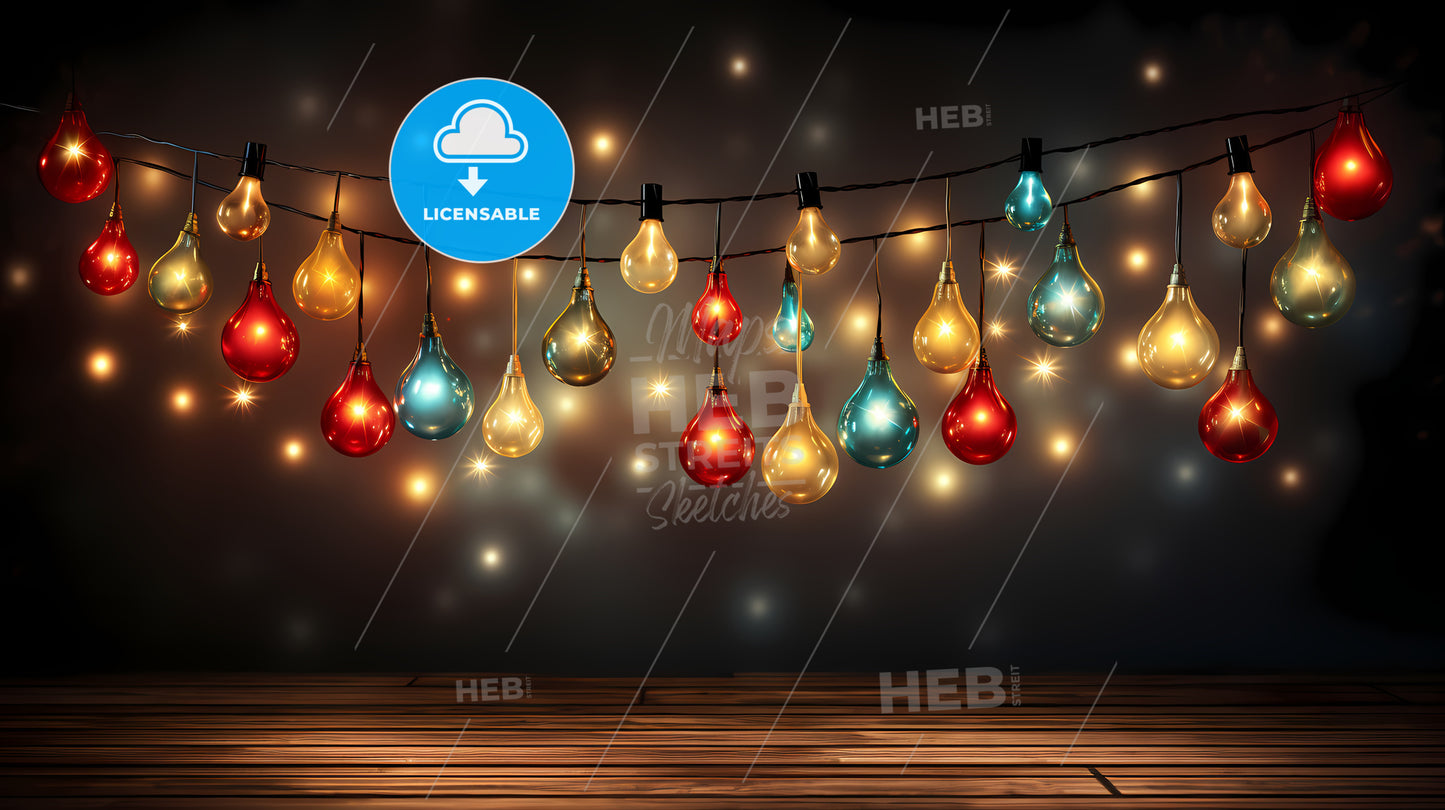 String Of Lights With Colorful Lights