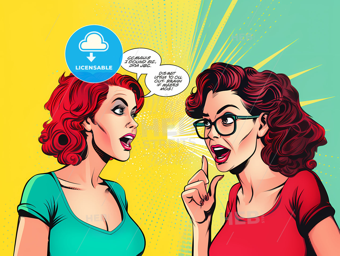 Cartoon Of Two Women Talking