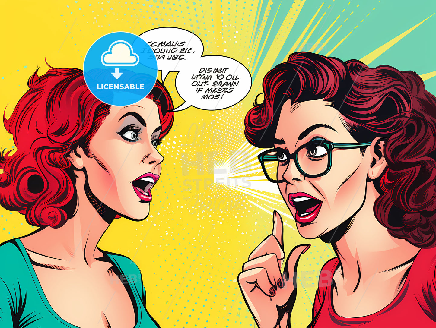 Cartoon Of Two Women Talking