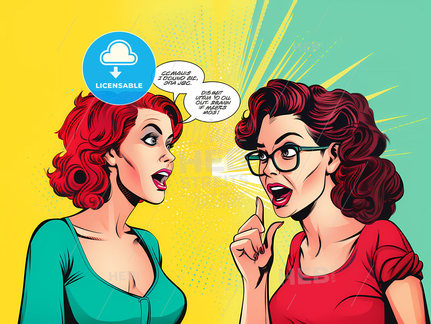 Cartoon Of Two Women Talking