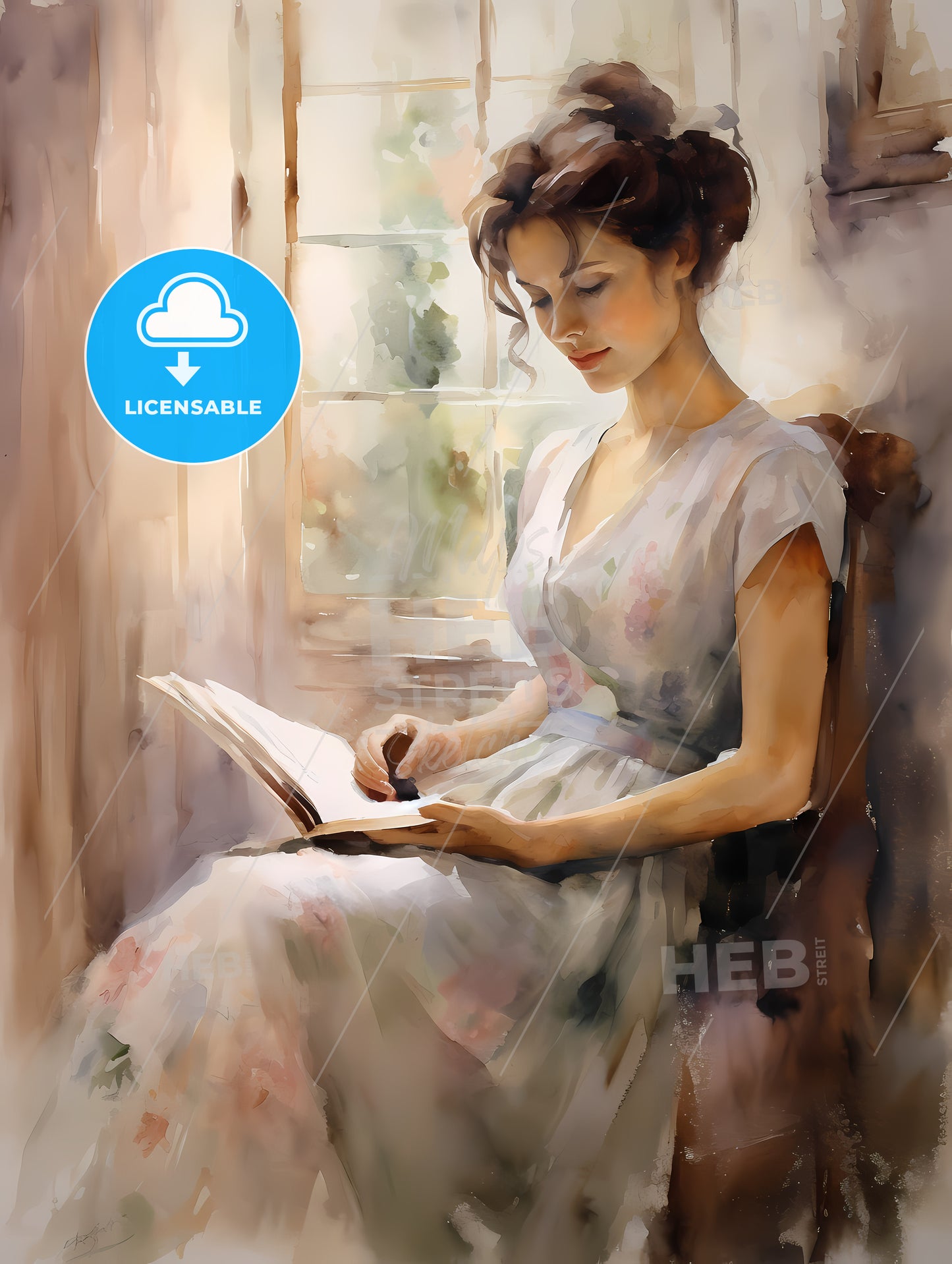 Woman Sitting In A Chair Reading A Book