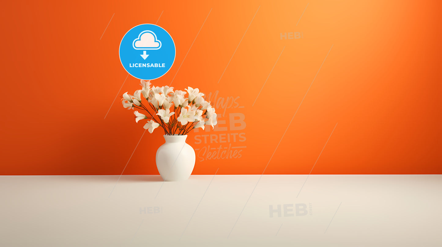 White Vase With Flowers