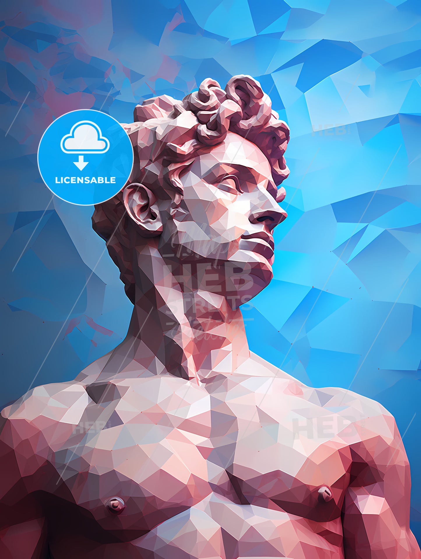 Low Poly Statue Of A Man