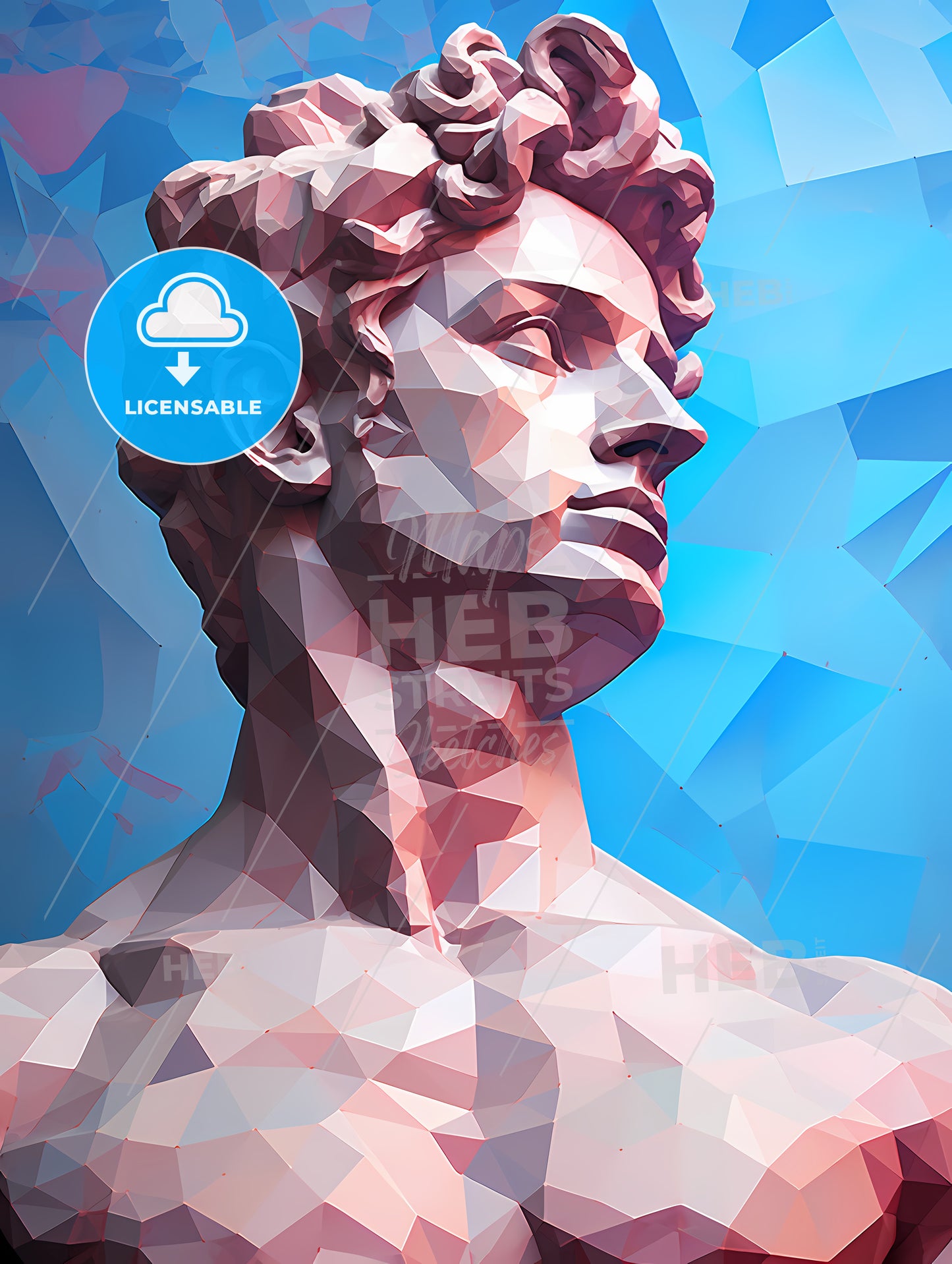 Low Poly Statue Of A Man