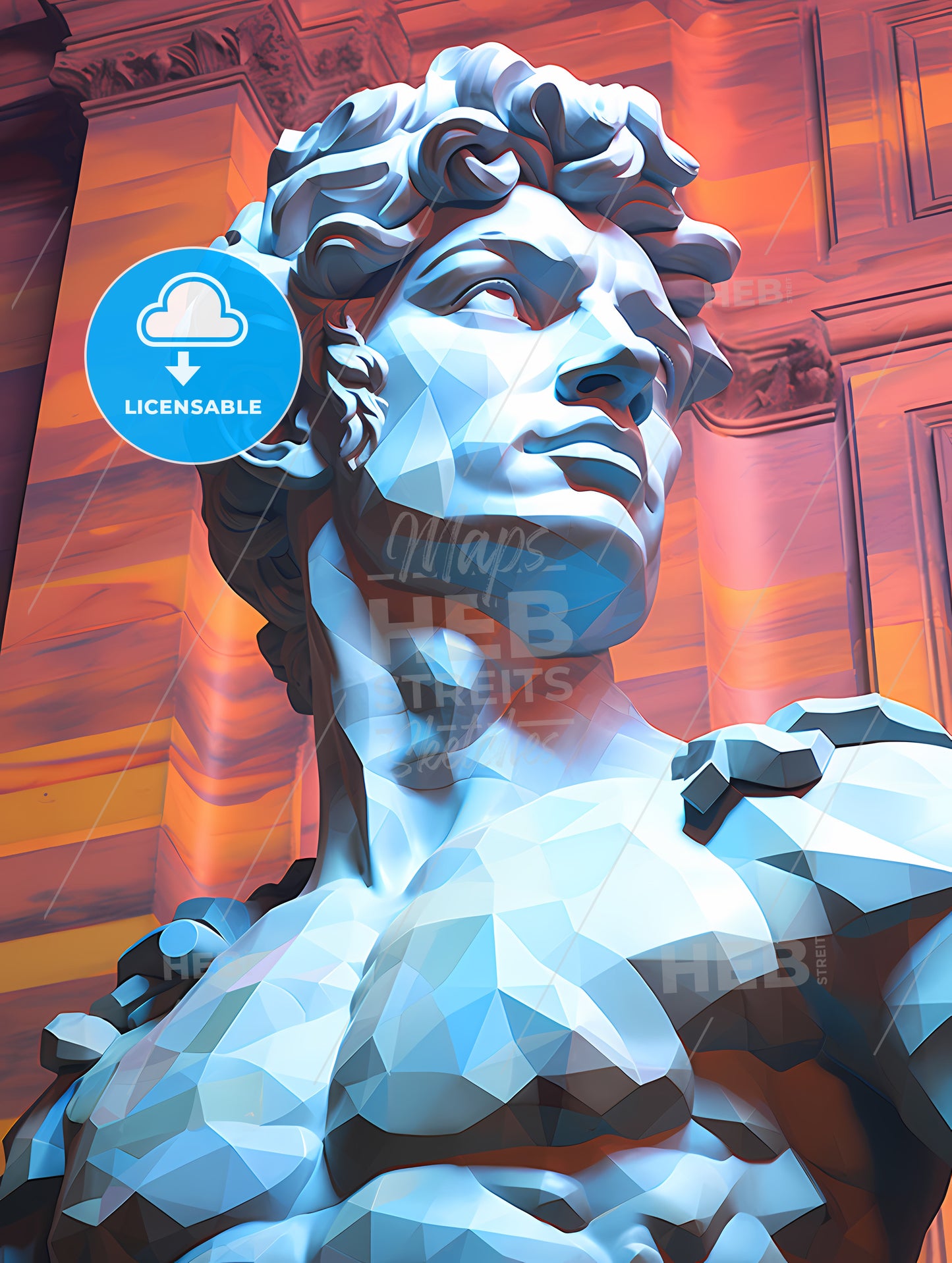 Low Poly Statue Of A Man
