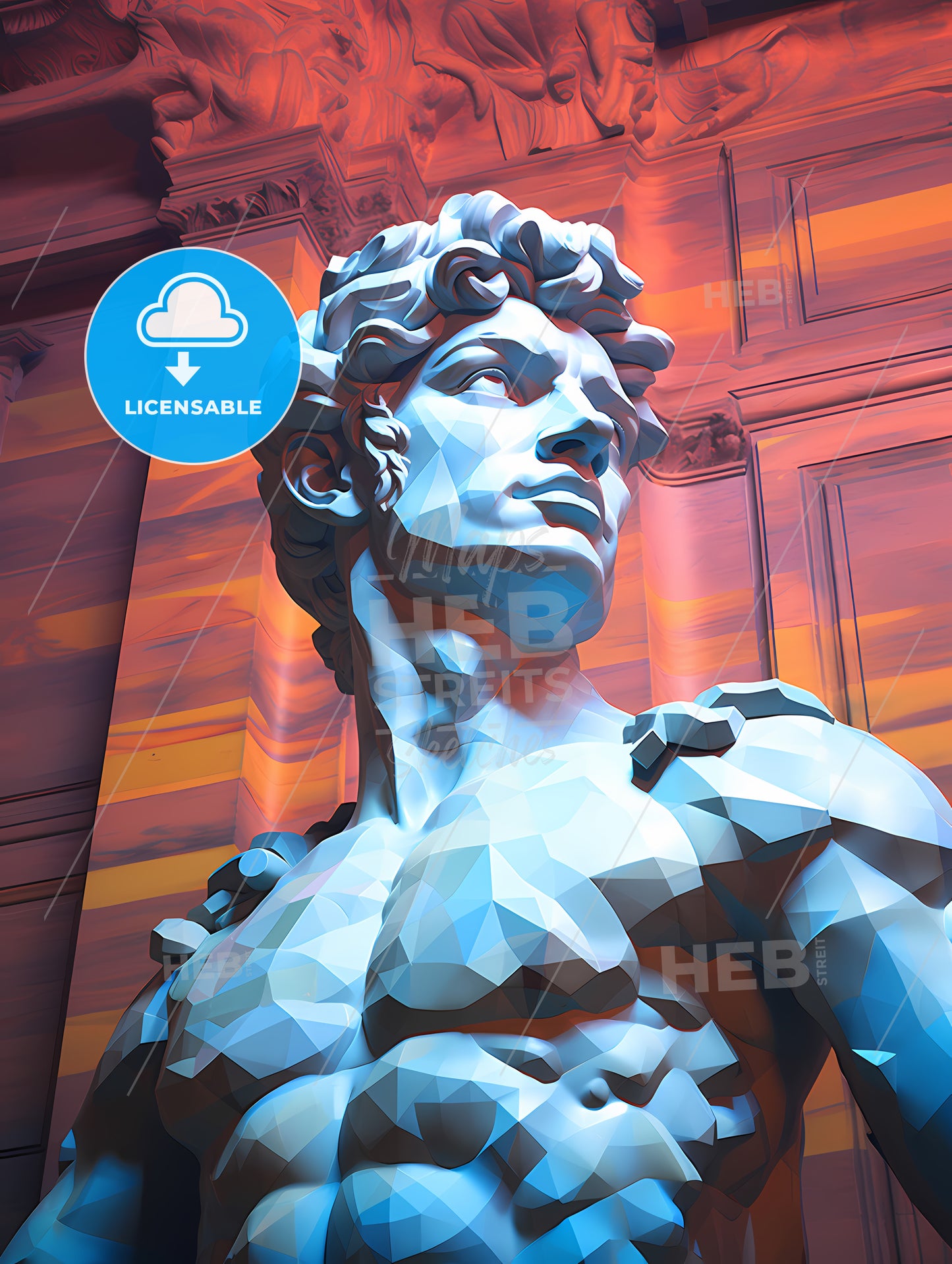 Low Poly Statue Of A Man