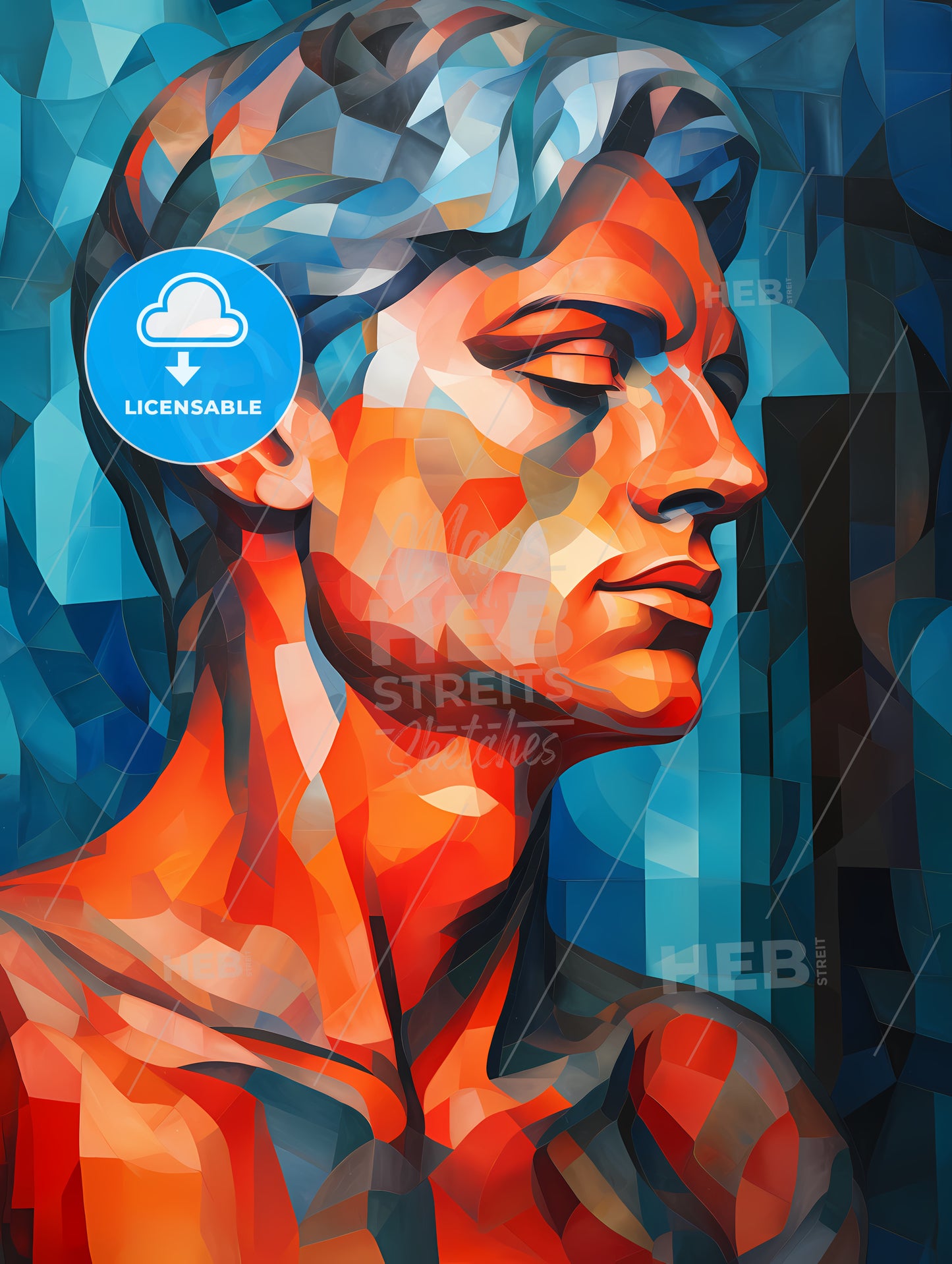 Low Polygon Of A Mans Head