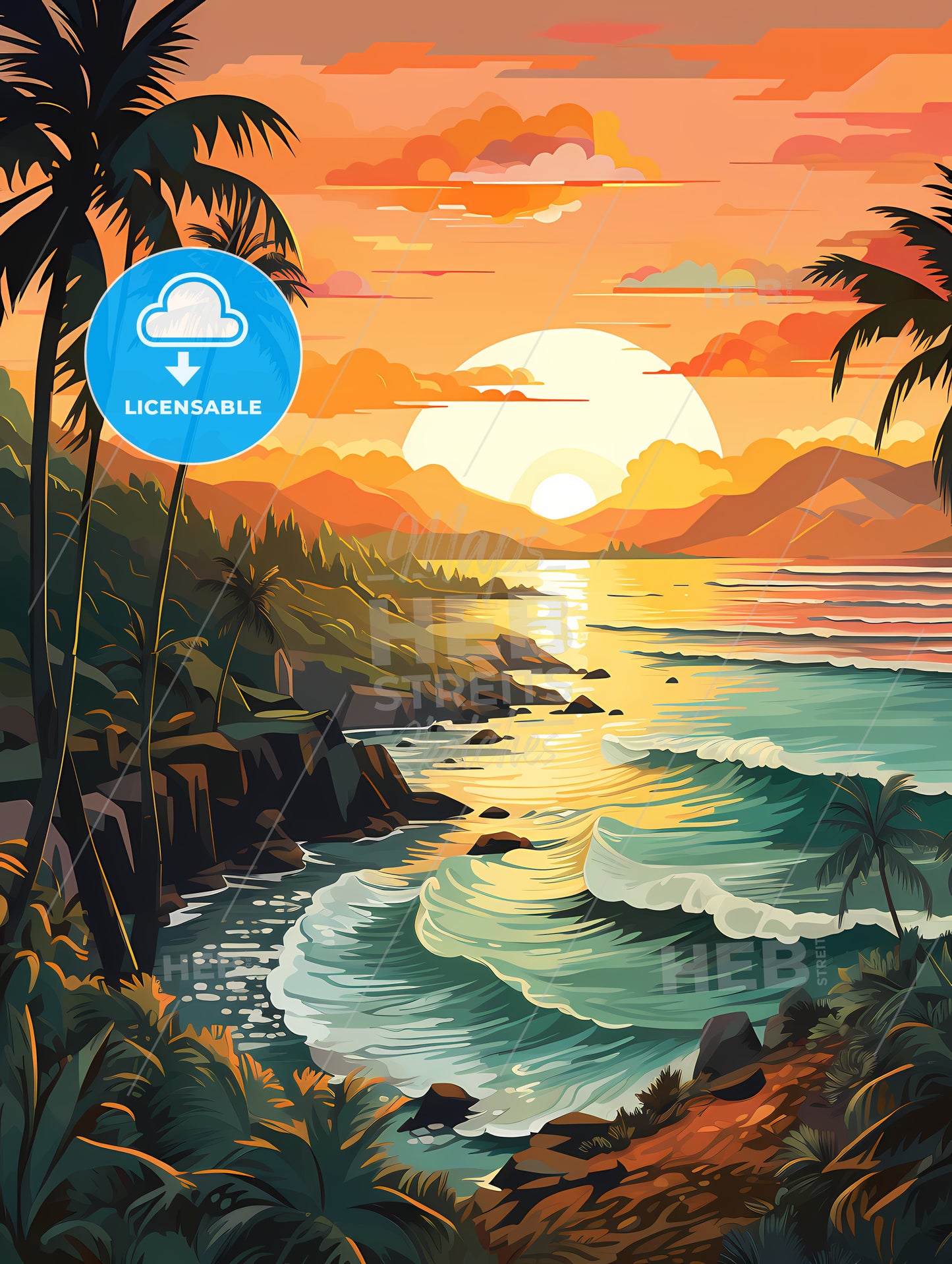 Sunset Over A Tropical Beach