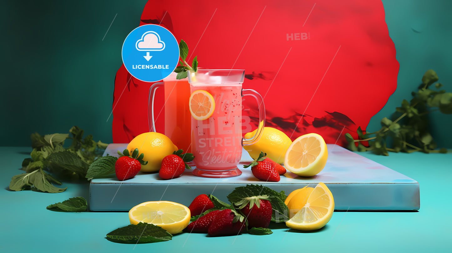 Couple Of Glasses Of Fruit And A Drink