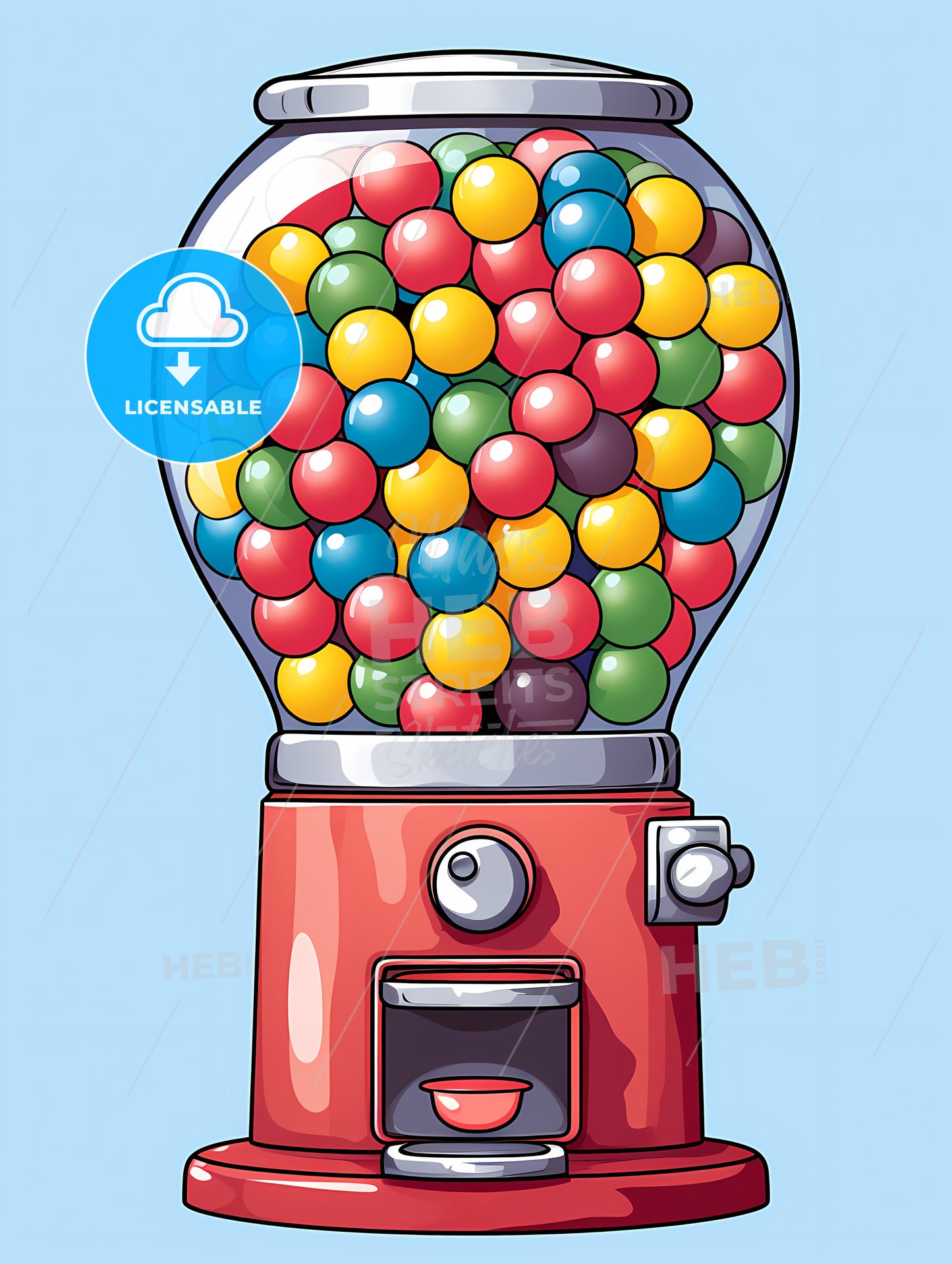 Cartoon Of A Gumball Machine