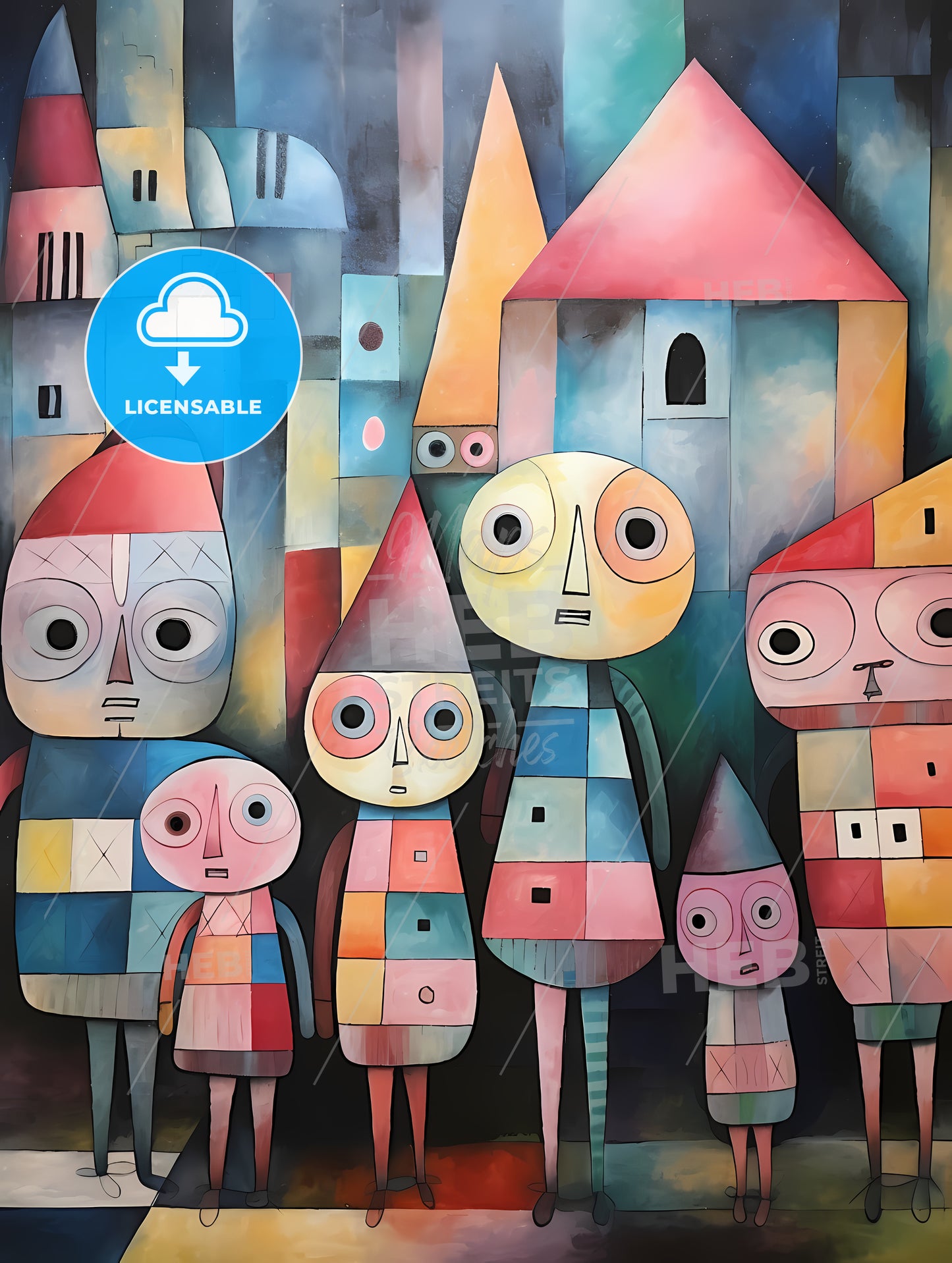 Group Of People In Colorful Squares