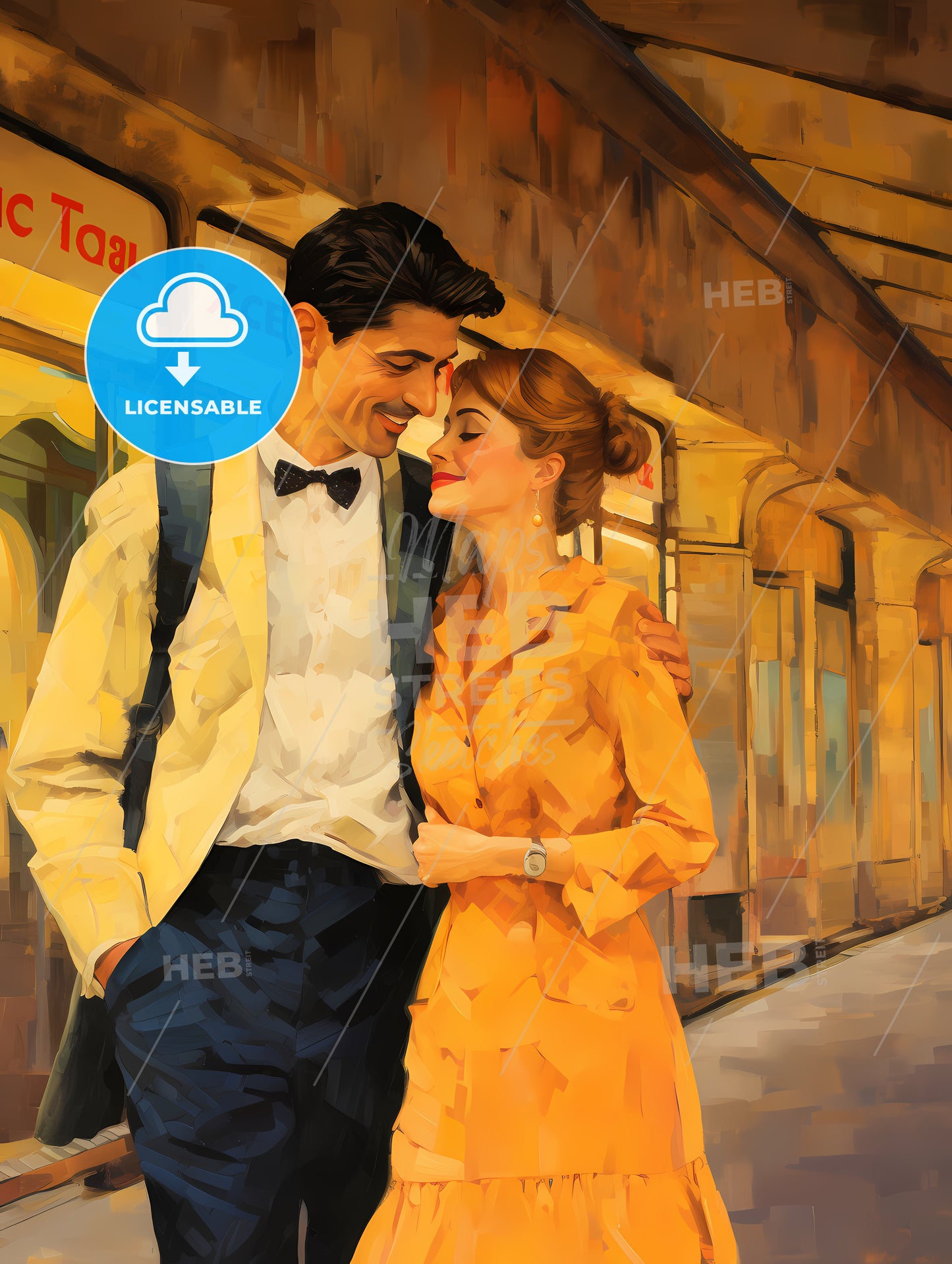 Man And Woman Hugging On A Train