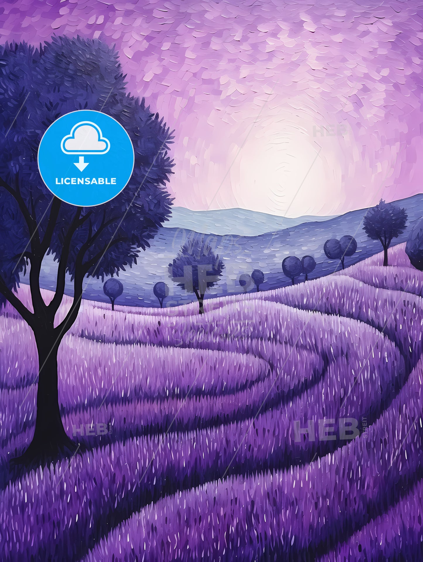 Painting Of A Lavender Field