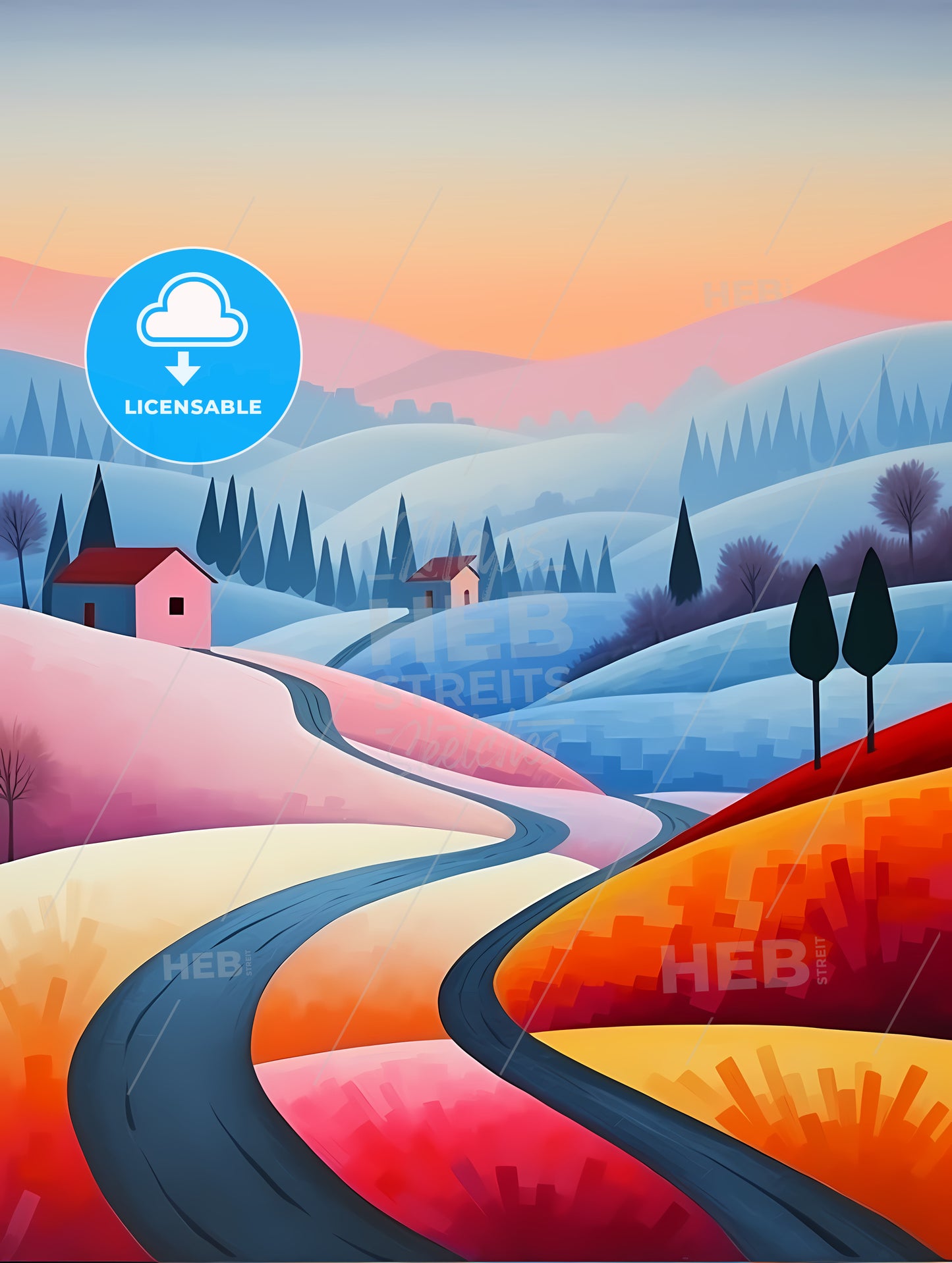 Road In A Colorful Landscape