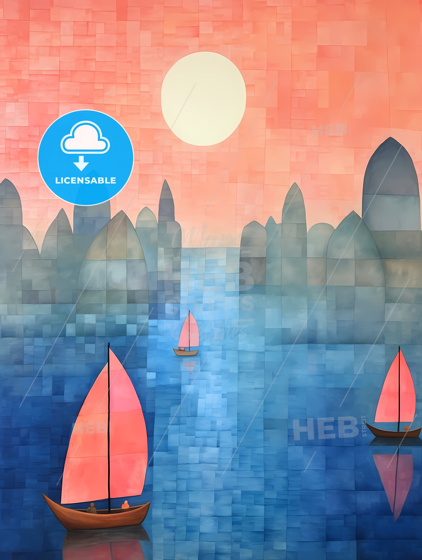 Painting Of Boats In The Water