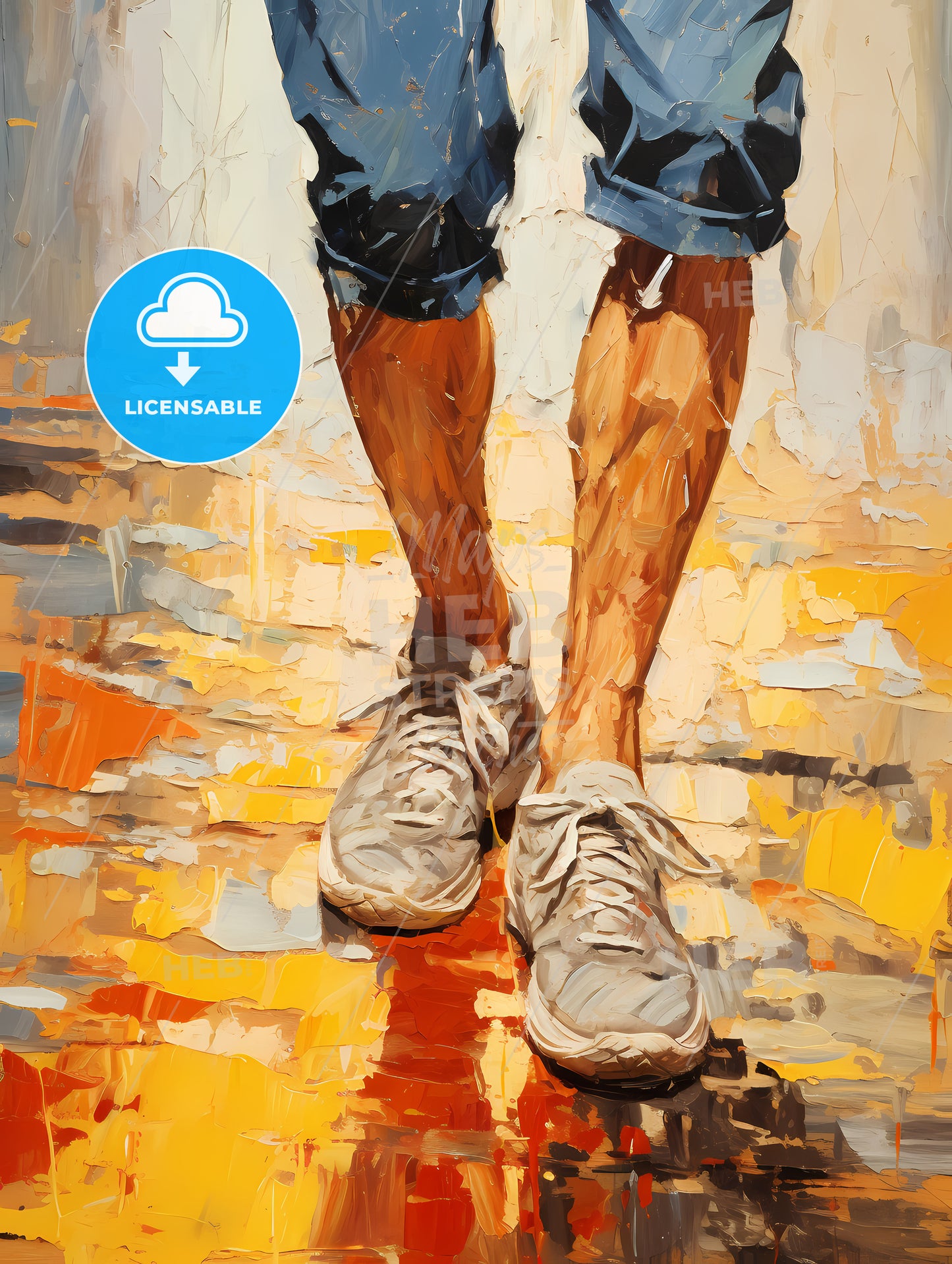 Painting Of Legs And Shoes