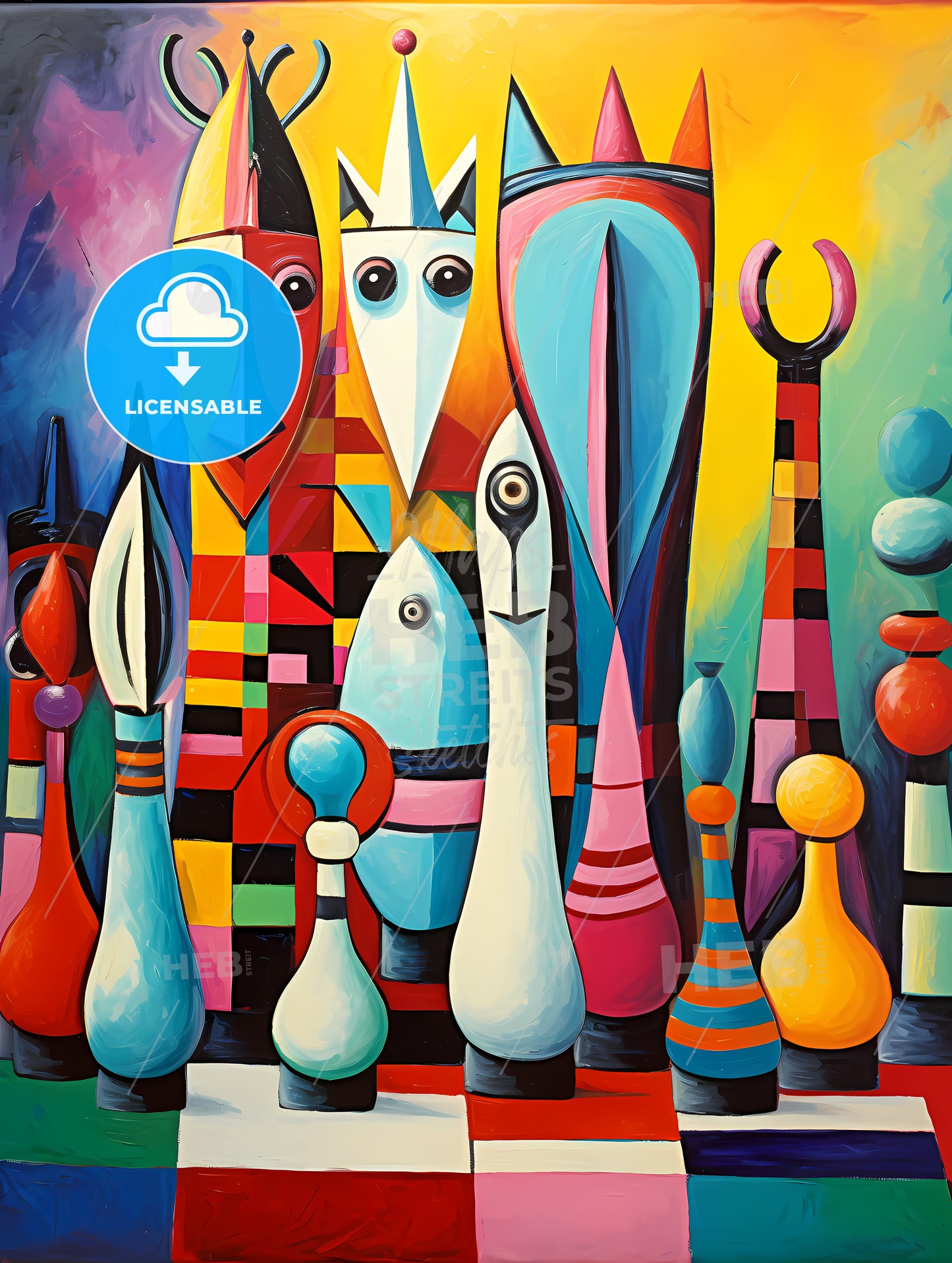 Painting Of A Group Of Colorful Objects