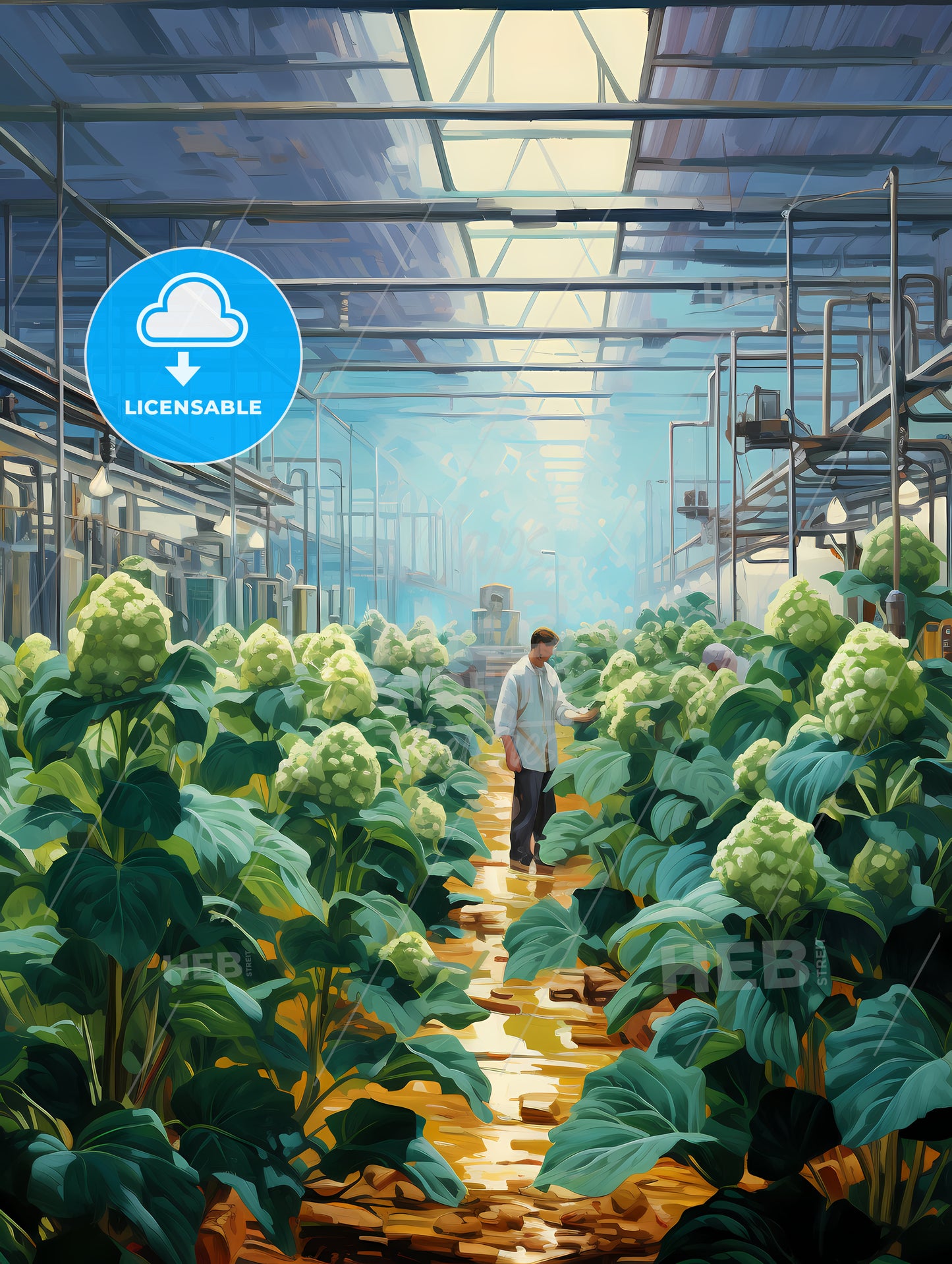 Man Walking In A Plant