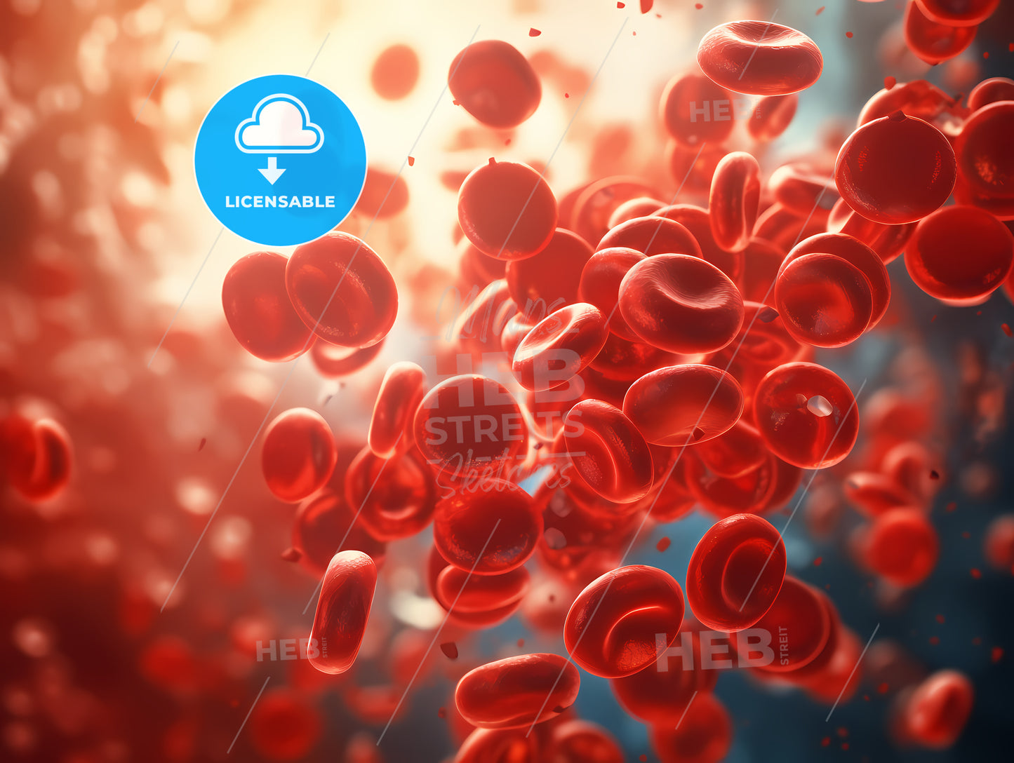 Red Blood Cells Floating In The Air