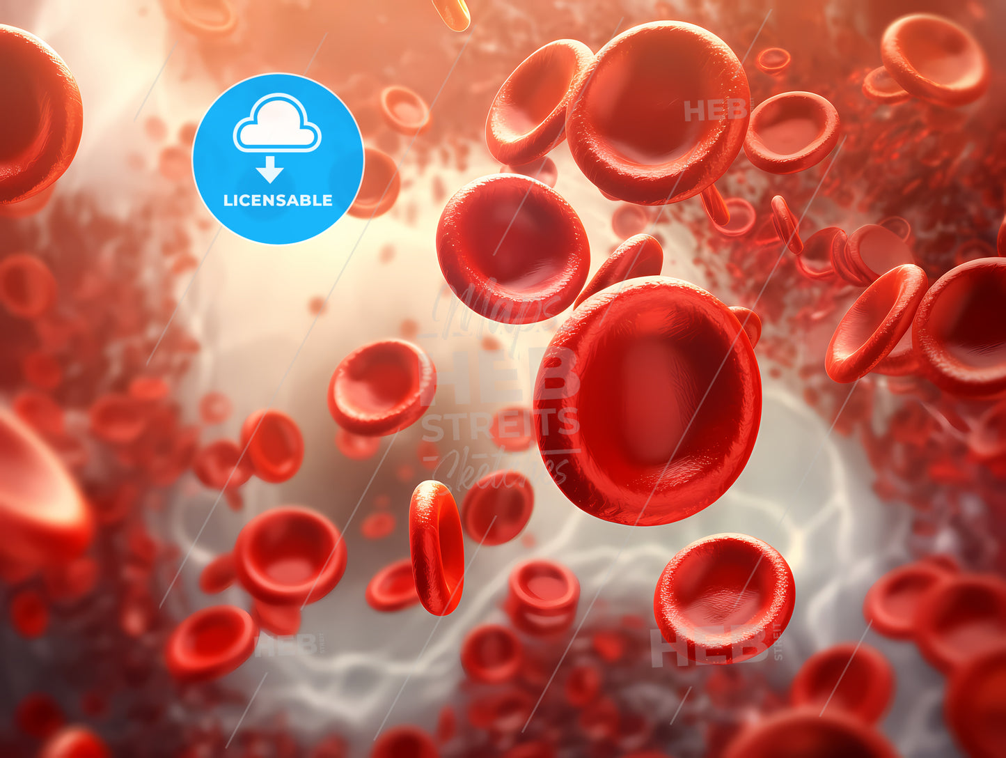 Red Blood Cells Floating In The Air