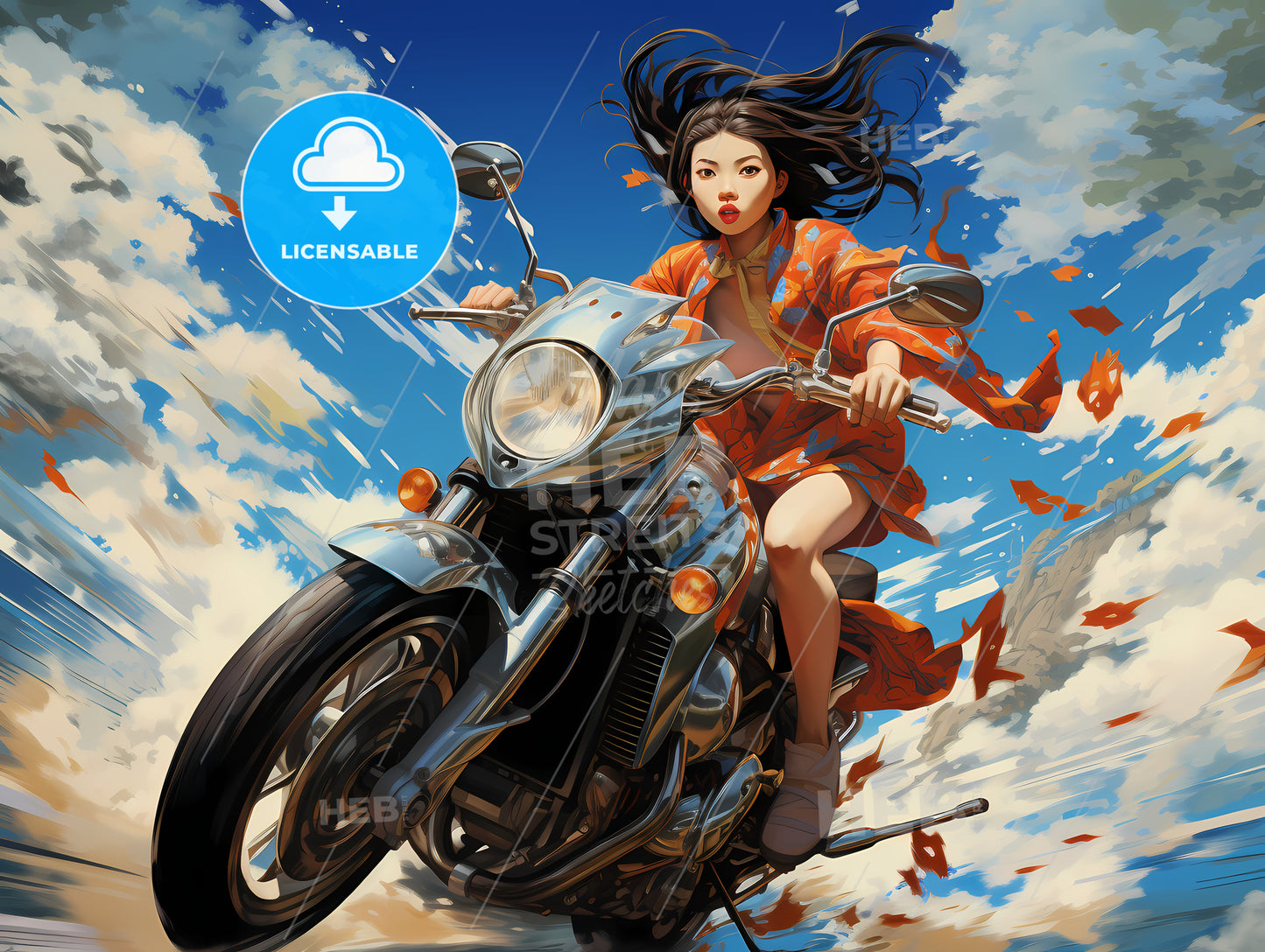 A Woman Riding A Motorcycle