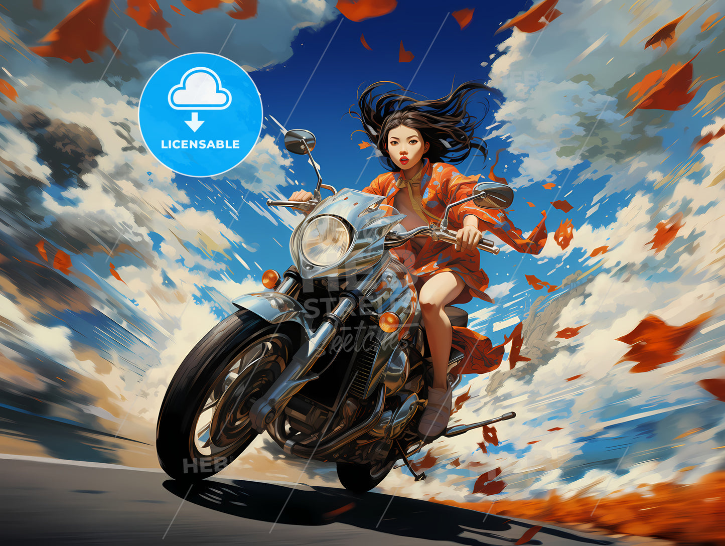 A Woman Riding A Motorcycle