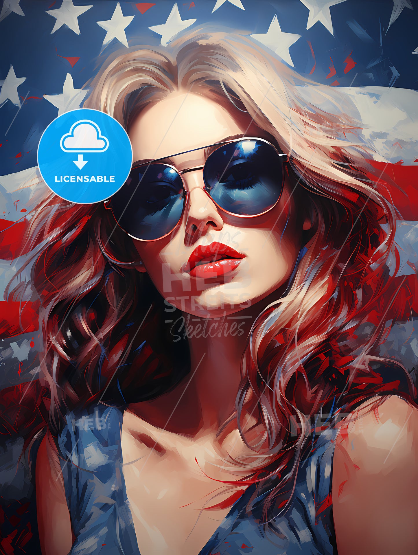 A Woman Wearing Sunglasses And Red Lips