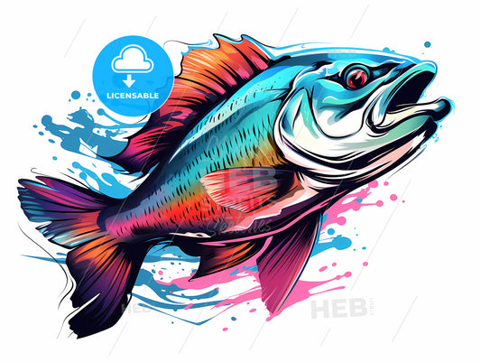 A Colorful Fish With A White Background