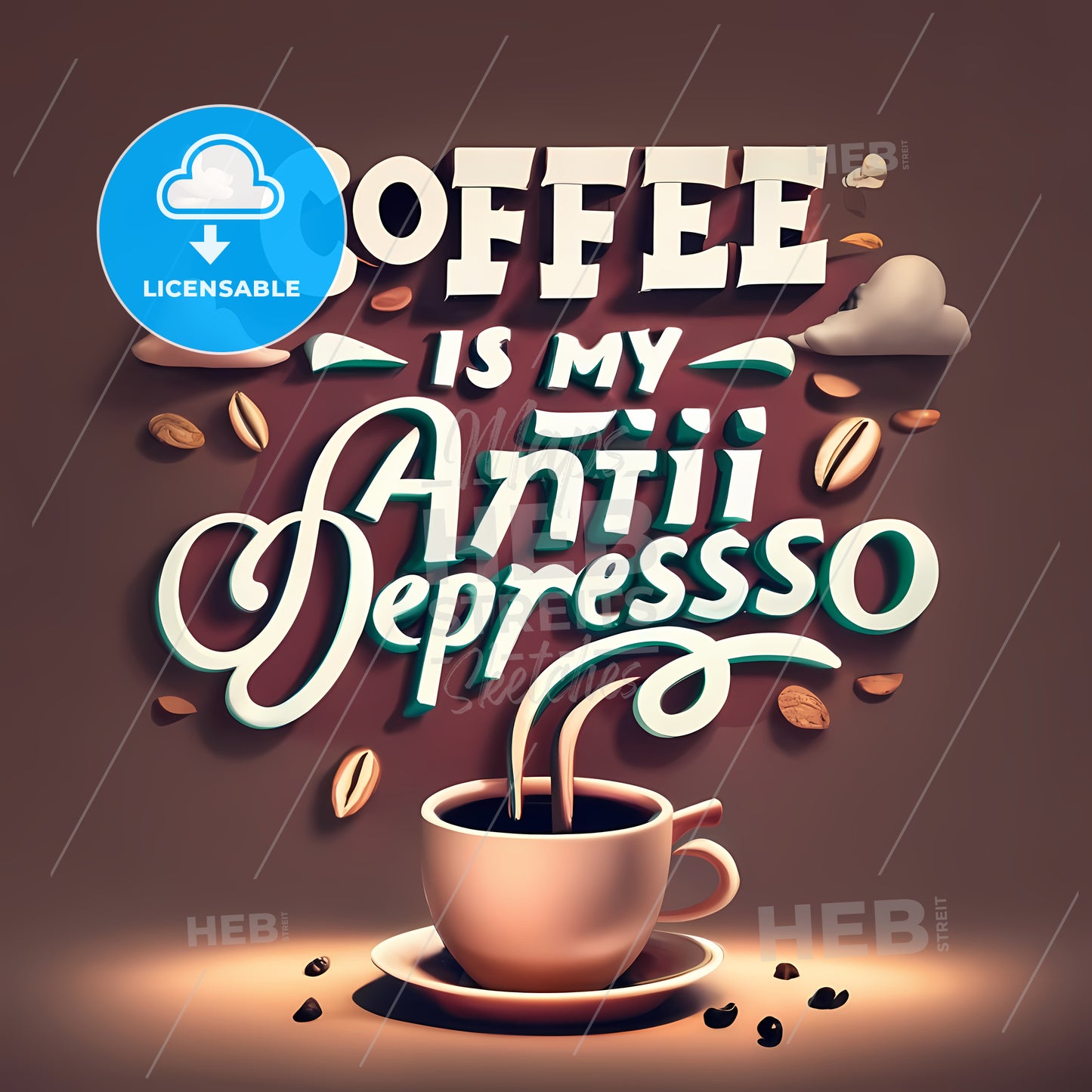 Coffee Is My Anti-Depresso - A Coffee Cup And Saucer With Text