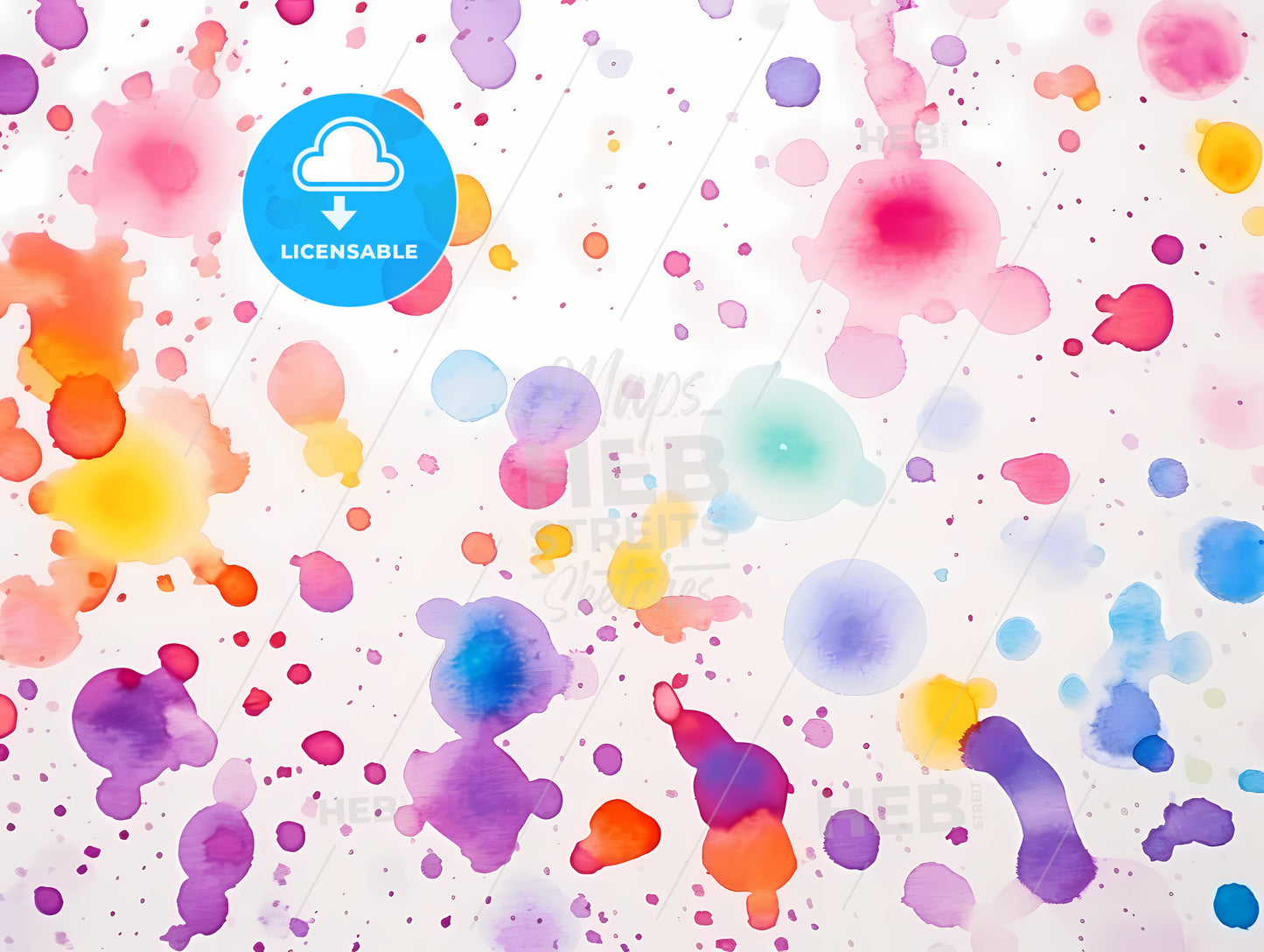 Colorful Paint Splatters On A White Surface