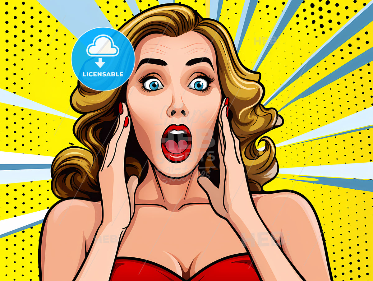 Woman With Her Mouth Open And Hands On Her Face