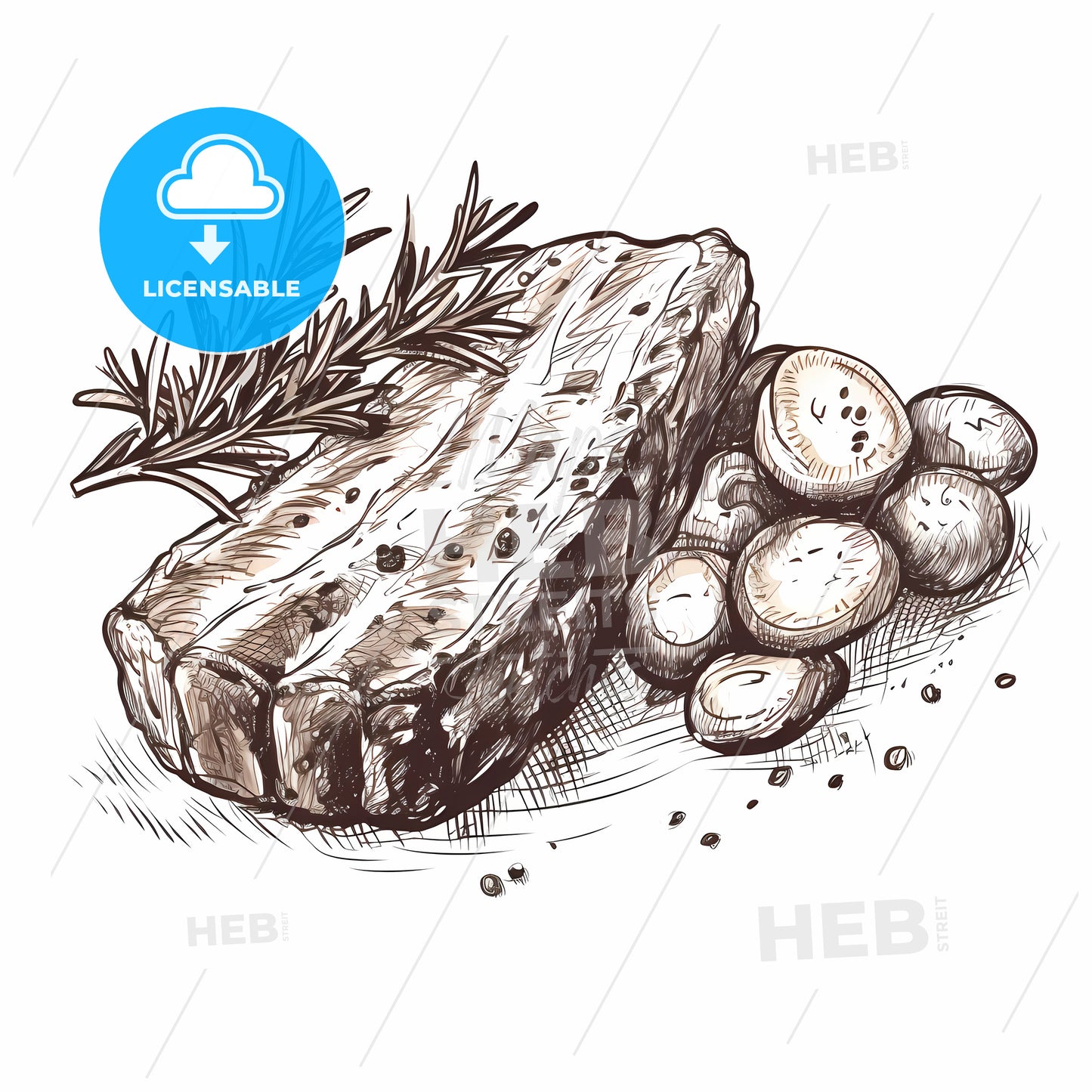 Piece Of Meat With Vegetables And Spices