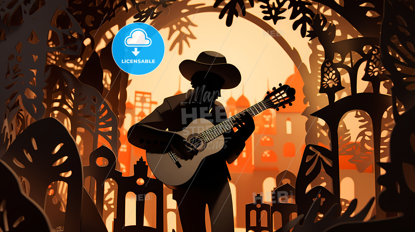 Man Playing A Guitar