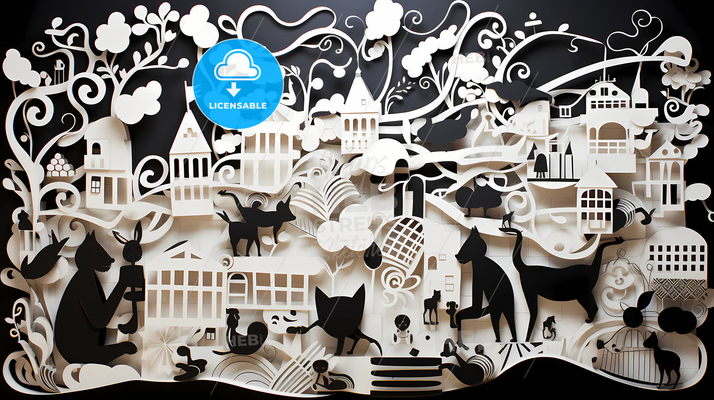 Paper Cut Out Of A Cat