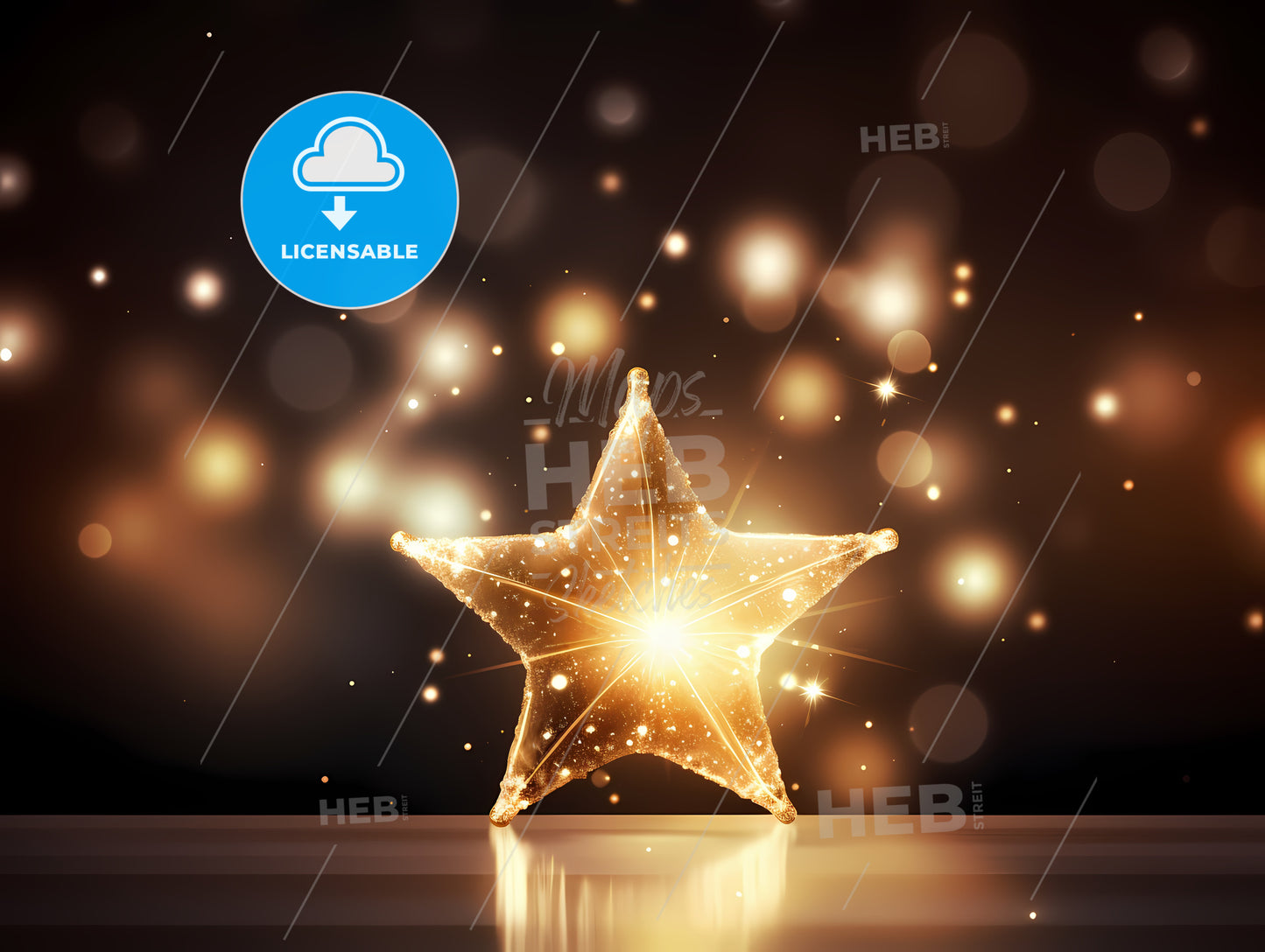 Gold Star With Lights On It