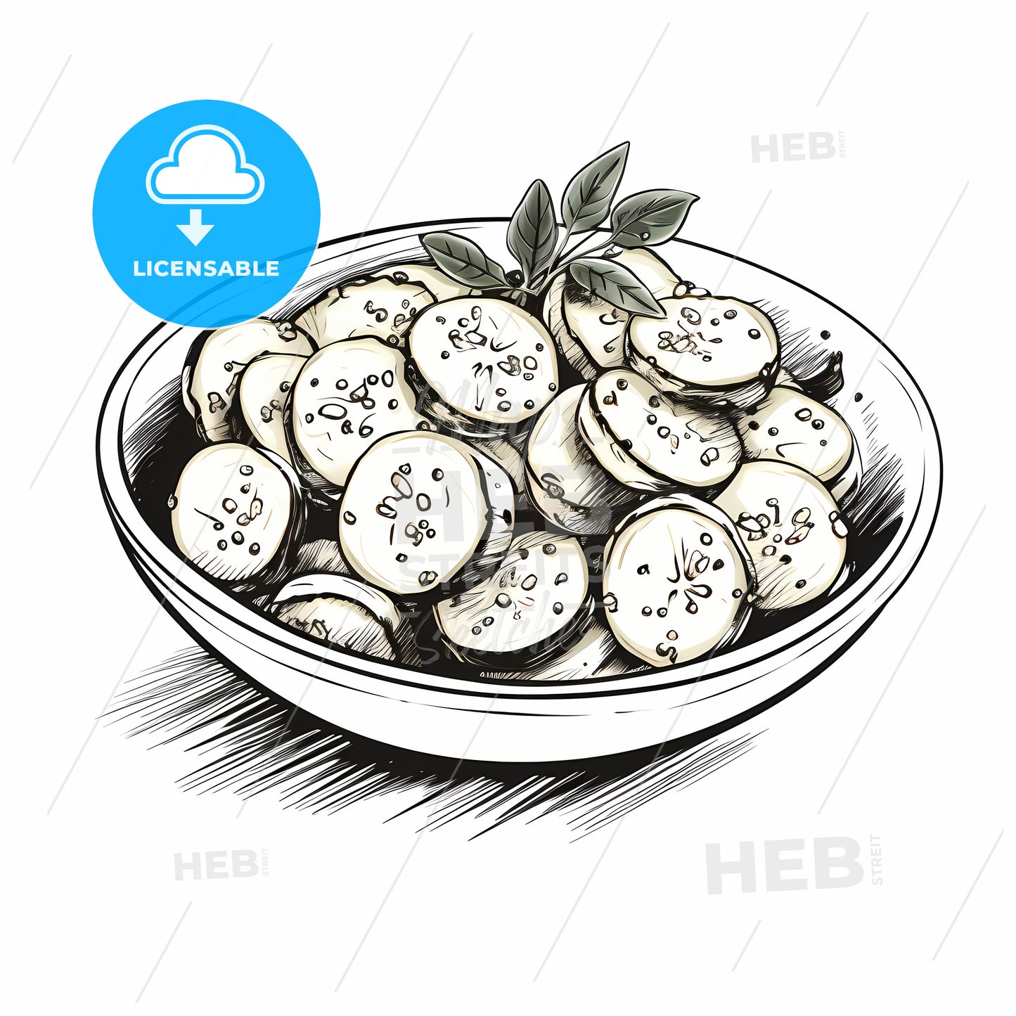 Bowl Of Sliced Zucchini