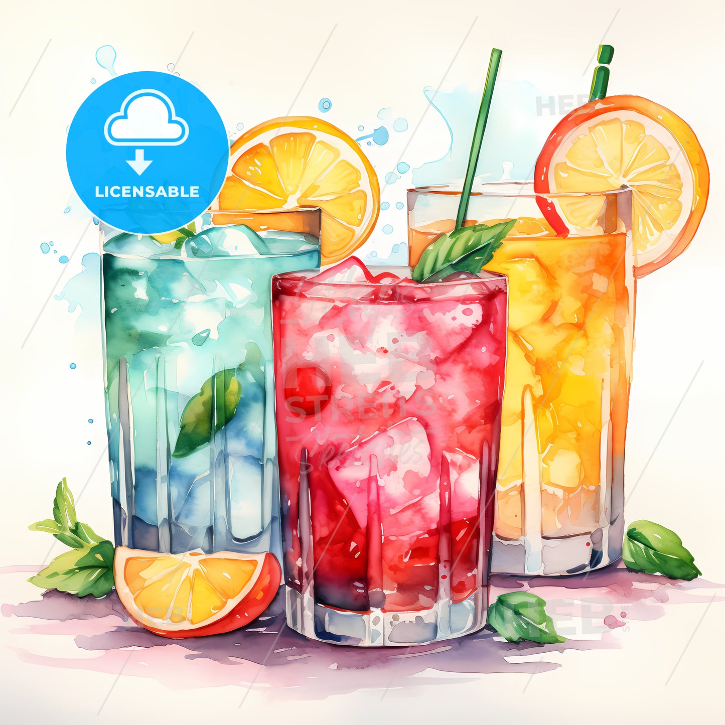Group Of Colorful Drinks