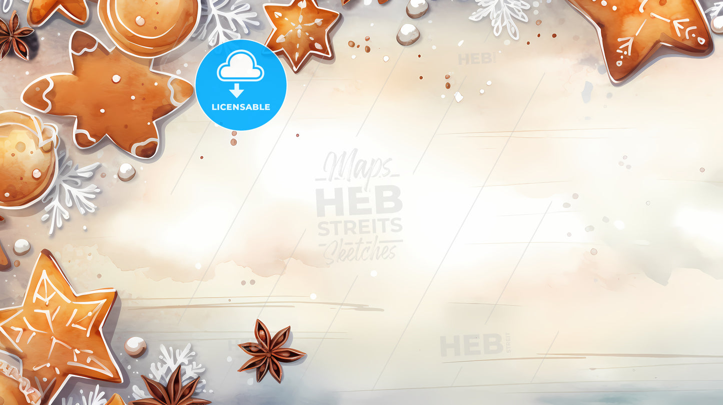 Frame Of Gingerbread Cookies And Star Anise