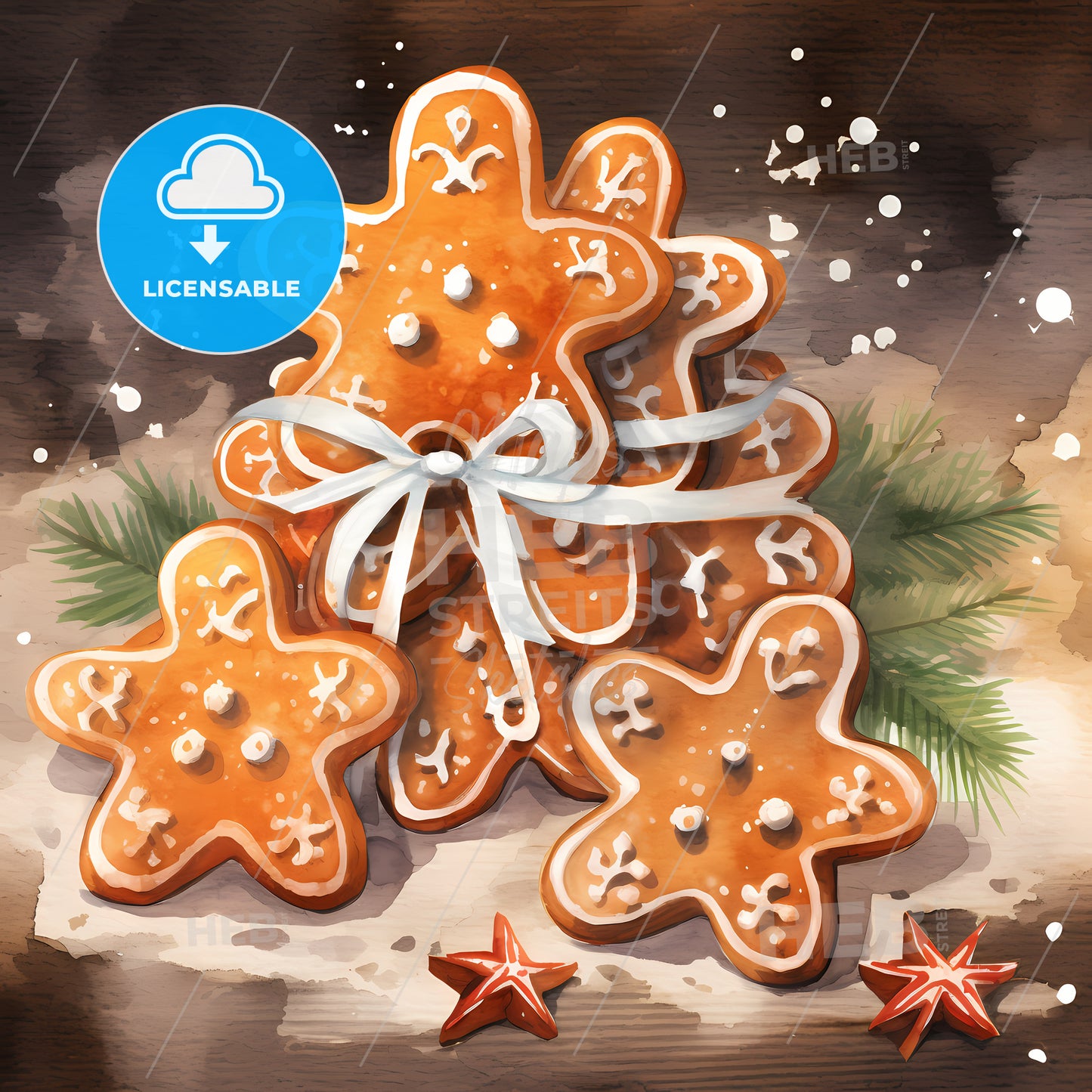 Watercolor Of Gingerbread Cookies