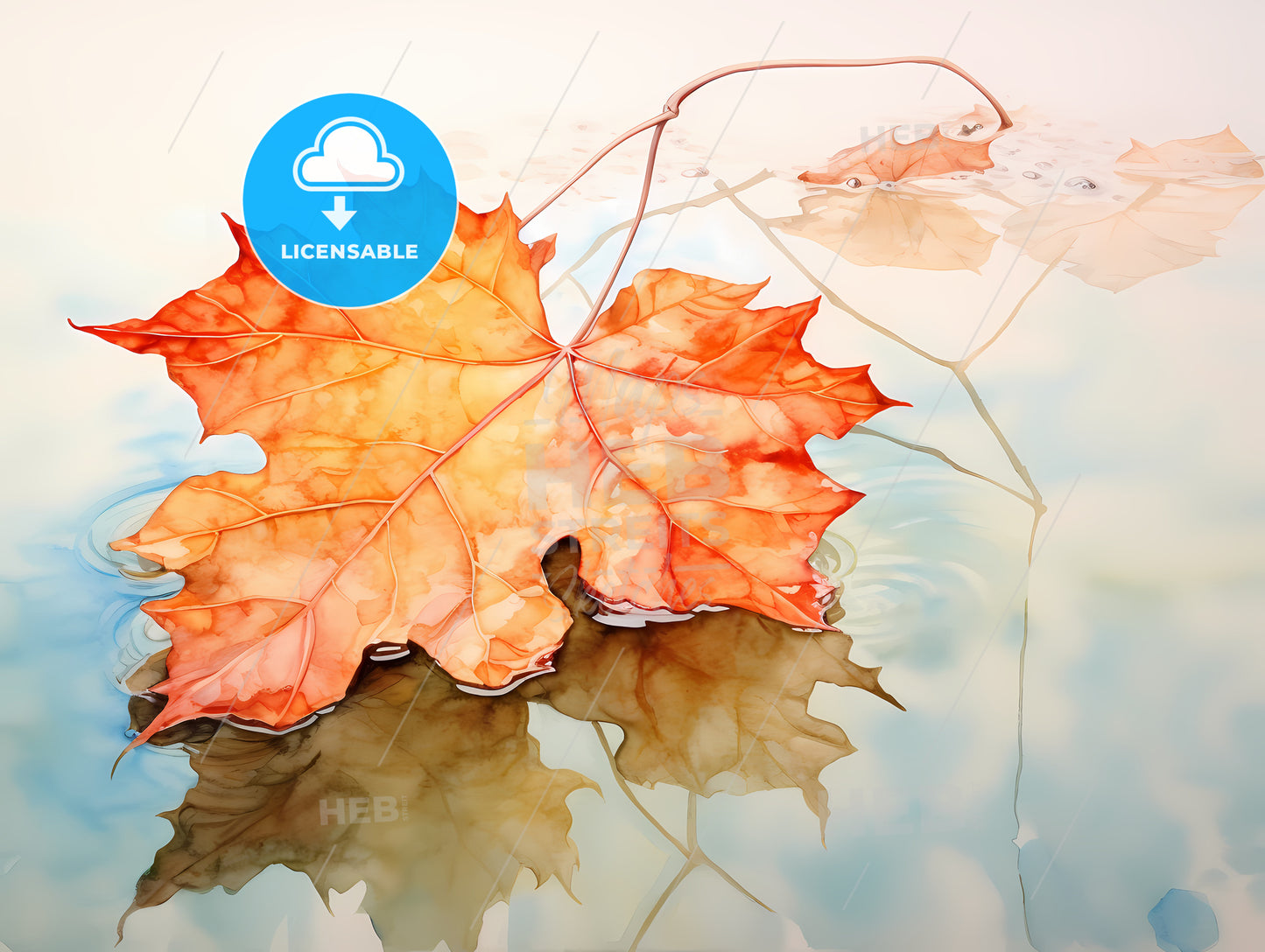 Leaf Floating In Water