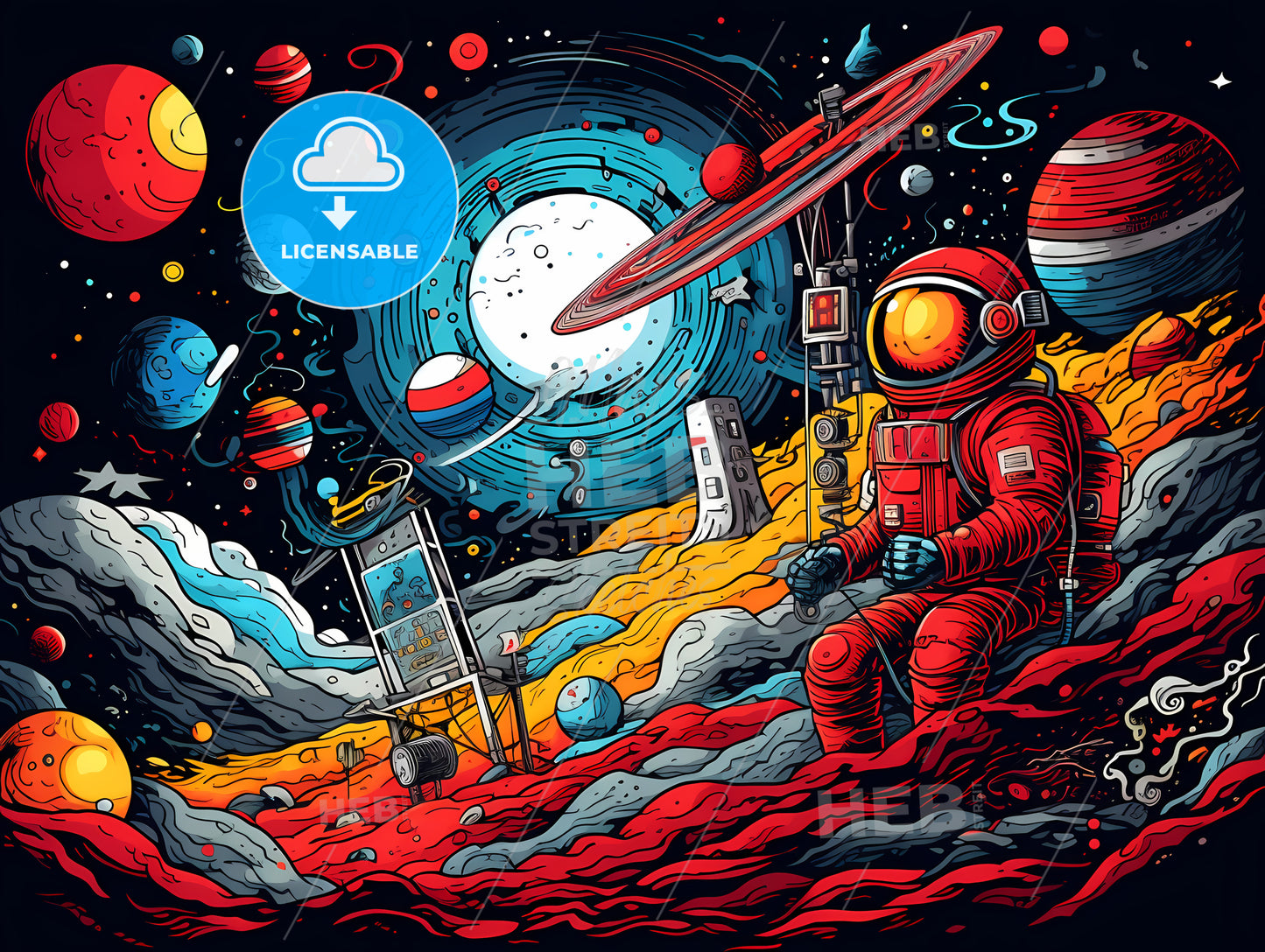 An Astronaut Sitting On A Planet